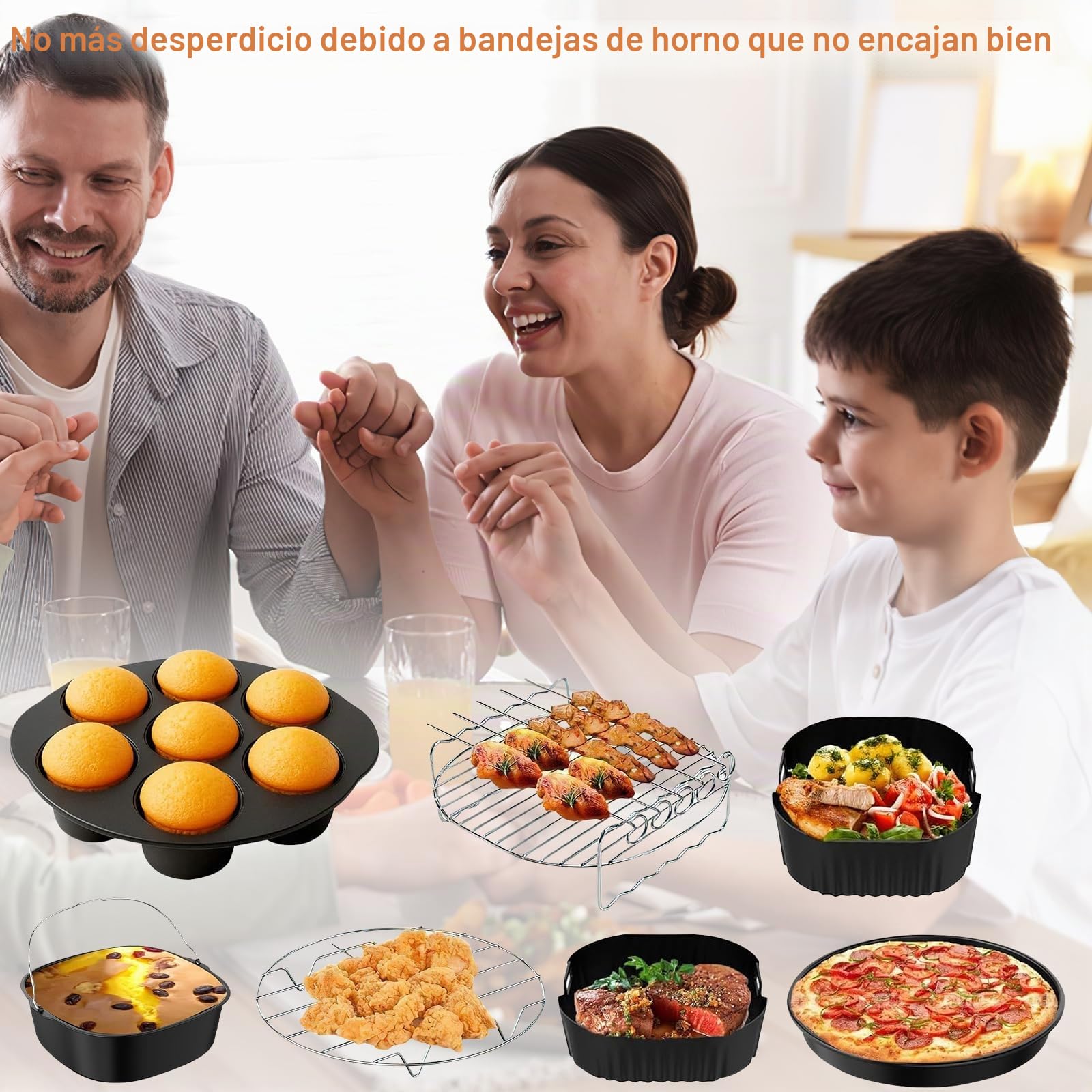 Accesorios para Cosori Turbo Tower/Pro/Smart Freidora de Aire Caliente, 16 Piezas de Accesorios para Freidora de Aire Caliente 6,5 l/4,3 l, Accesorio de Silicona para Freidora de Doble Pila