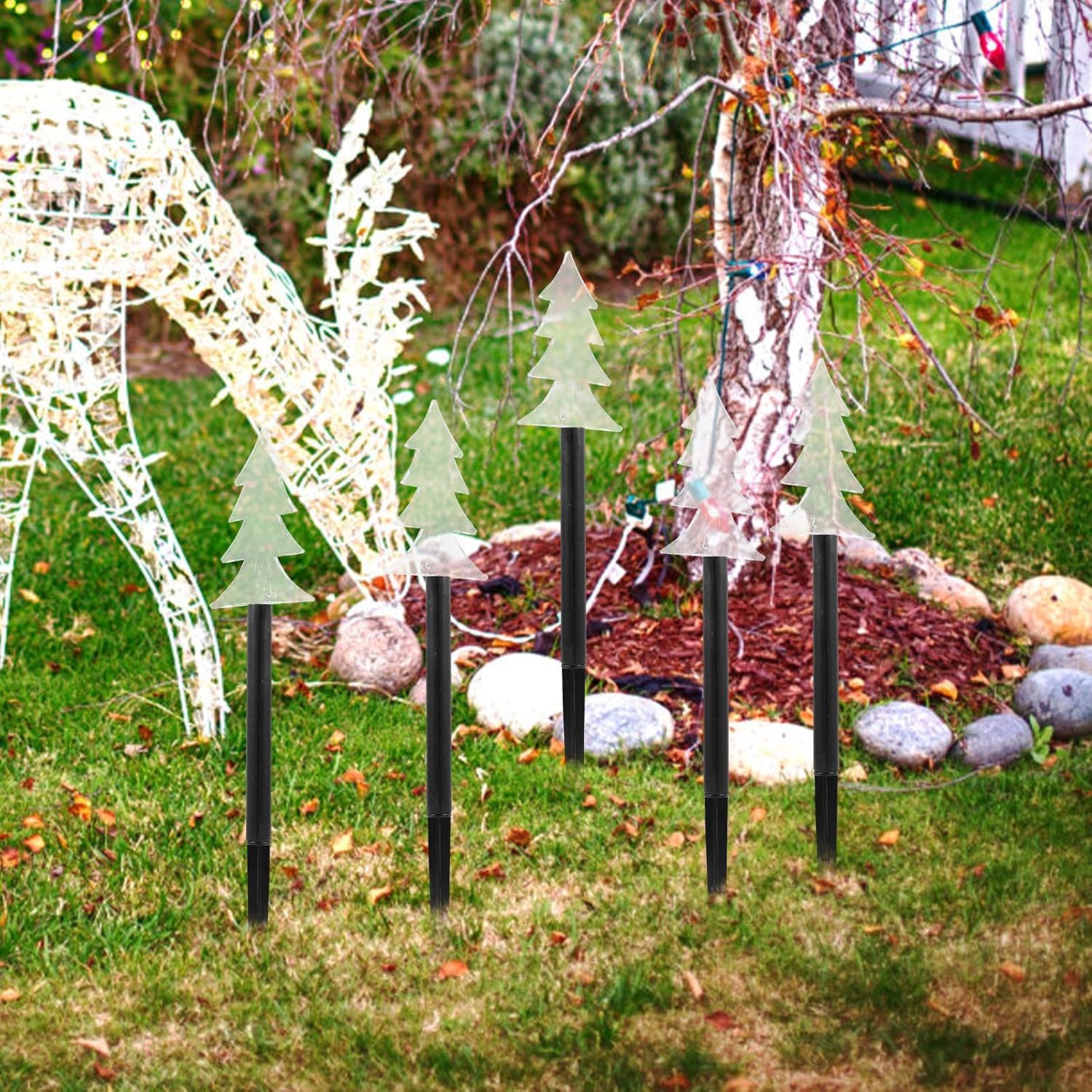 GANAZONO Christmas Decor Lamp 5pcs Powered Solar Accessories Outdoor Garden image 5