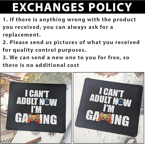 Miniatura 6 de Alfombrilla de mouse con texto en inglés "I Can't Adult Now I'm Gaming", regalo para jugadores, alfombrilla de mouse para juegos de 9.5 x 7.8