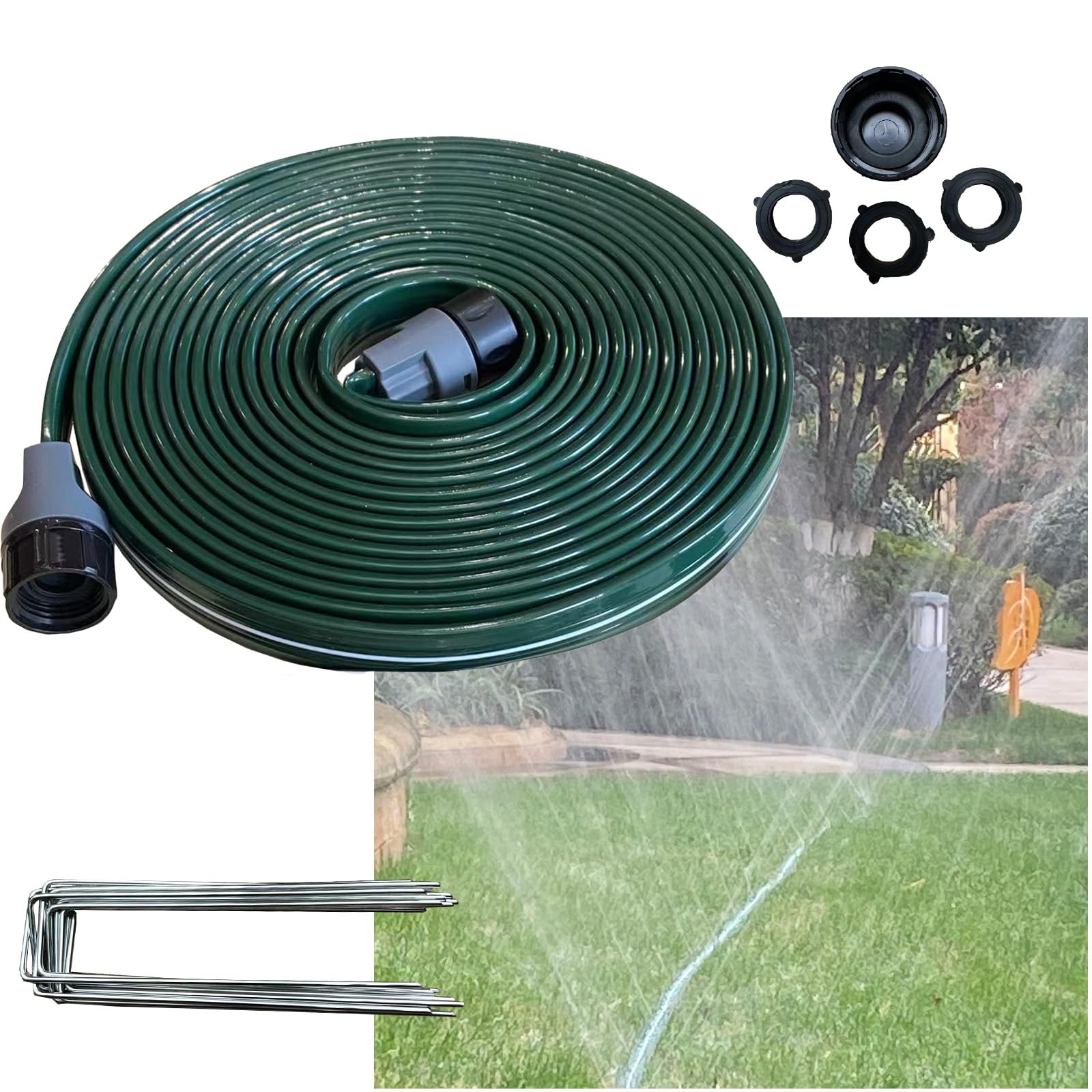 Watoo 2025 Sprinkler Hose & Soaker Hose for Yard - 25 FT