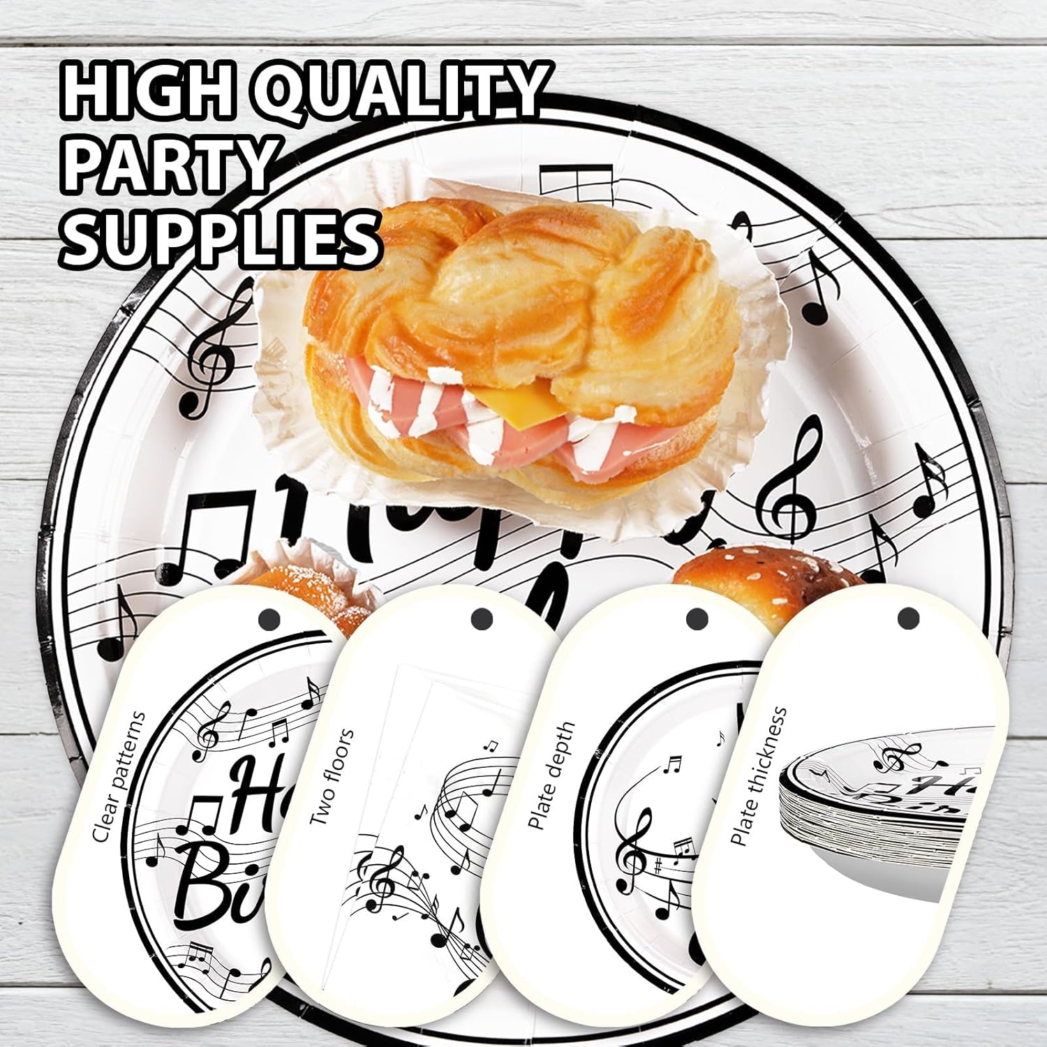 200Pcs Music Birthday Party Supplies Music Notes Plates Napkins Disposable music birthday Tableware Set Music Theme Party Decorations for Baby Shower Concert Karaoke Music Birthday Party Decor Serve50