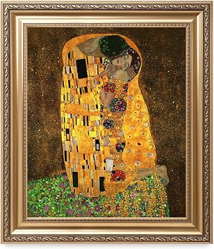 DECORARTS - The Kiss by Gustav Klimt. The World Classic Art Reproductions. Giclee Print with Matching Museum Frame. 20x24, Finished Size 26x30