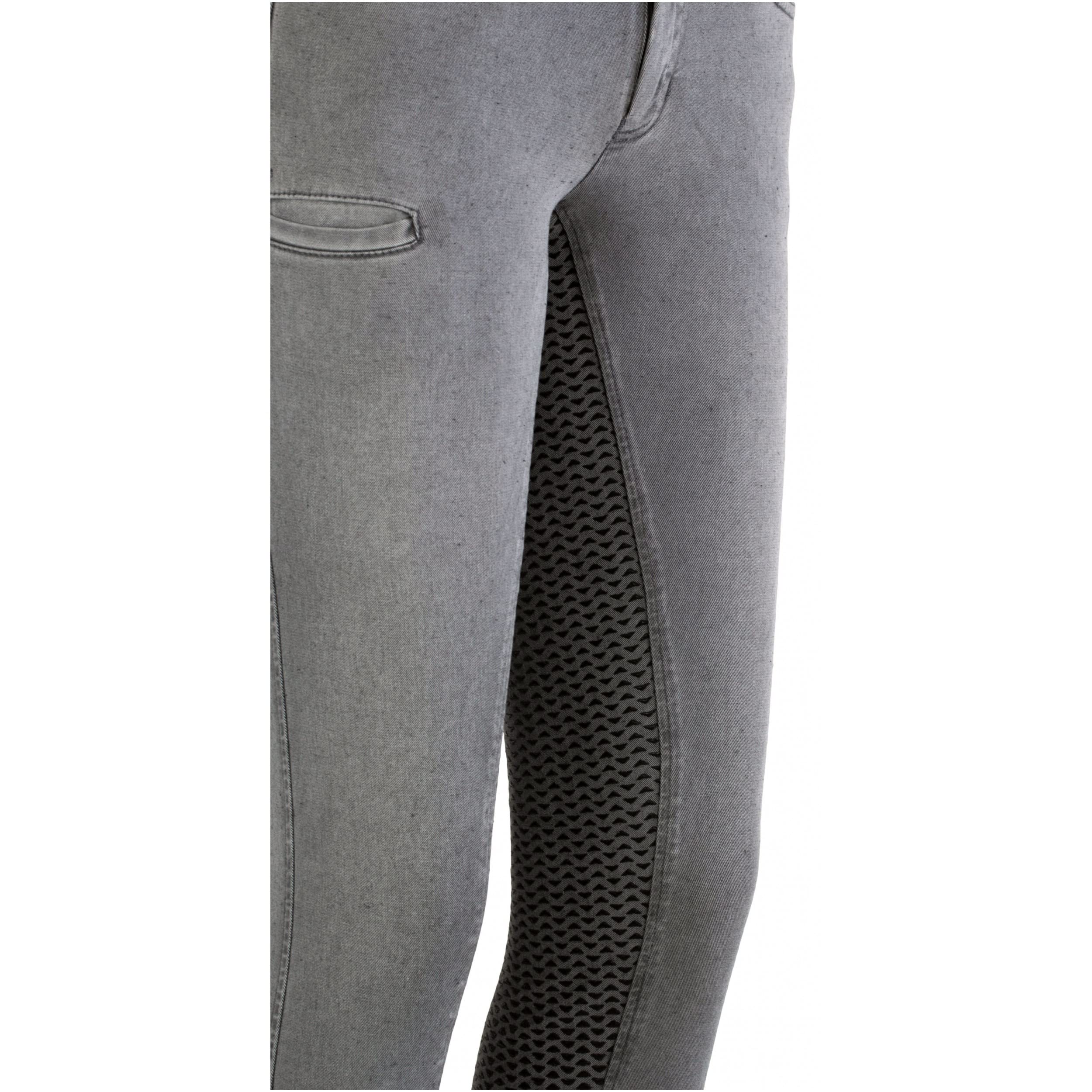 Lazura - Reithose für Damen Dora | Jeans Reithose mit Silikon-Vollbesatz | Vollbesatzreithose mit Handytasche & 4 Einschubtaschen | Reitleggings in 2 Farben | Reitbekleidung in Größe 36-46
