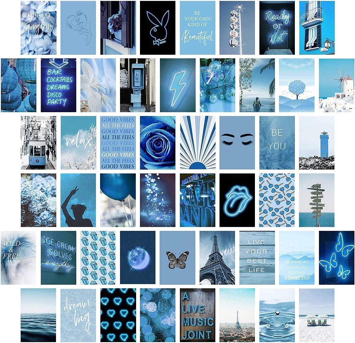 KOWVOWZ 50PCS Aesthetic Picture for Wall Collage, 4x6 inch Aesthetic Picture Indie Room Deco for Girls Boys, Abstract Wall Art for Wall Decor, Dorm Photo Display, Posters for Room Aesthetic (B)
