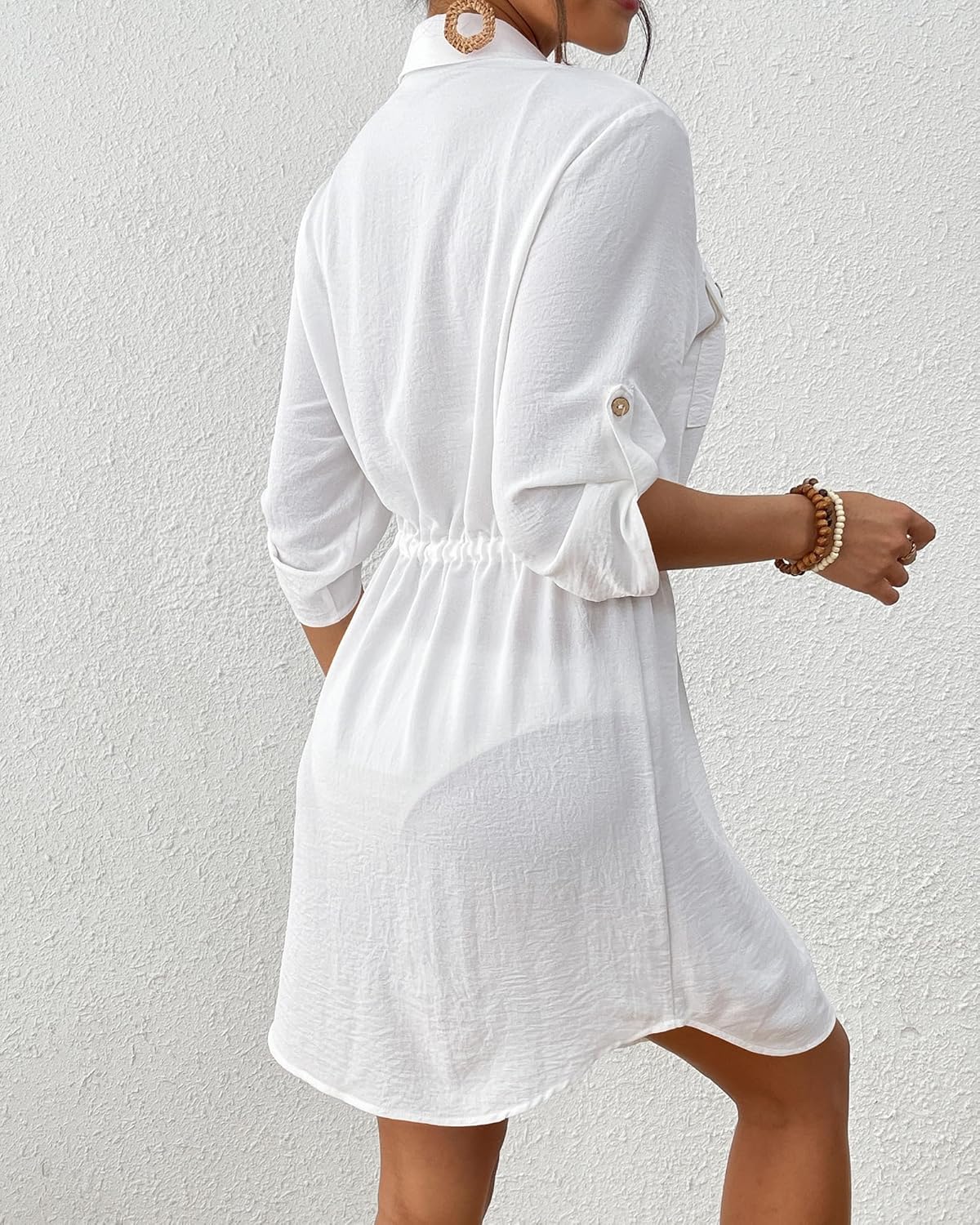 Bsubseach Swimsuit Coverup Shirt Dress Beach Vacation Clothes for Women Button Down Cover Ups Resort Wear - Image 6