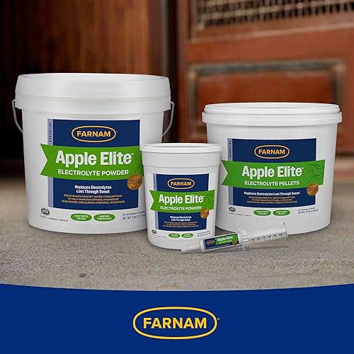 Miniatura 9 de Farnam Suplemento de electrolitos Apple Elite para caballos, reemplaza minerales vitales, fomenta la hidratación, sin azúcar añadida, 7.5 libras,