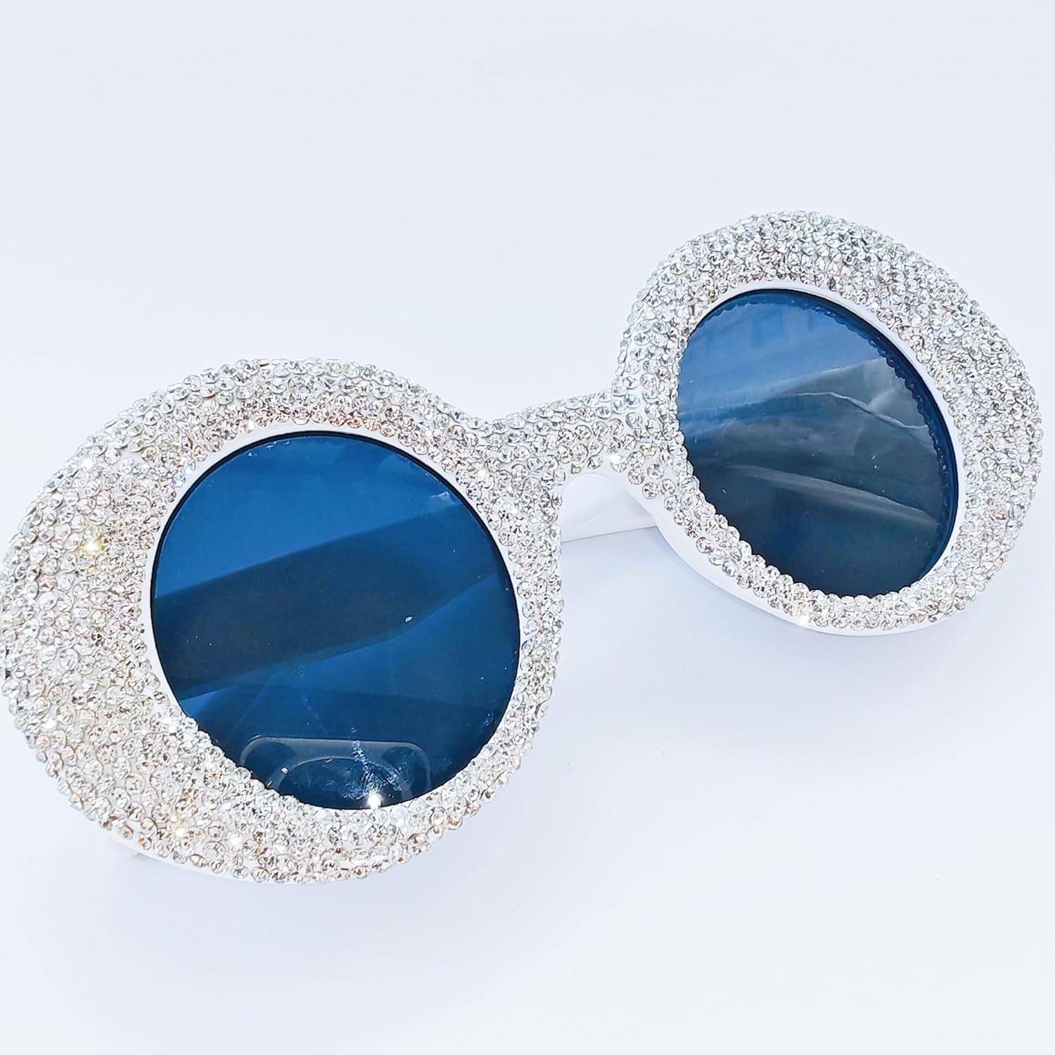 ICARA Rhinestones Oversize Sunglasses Women Diamond Round Sunglasses for Women Outdoor Goggles Female - Image 8