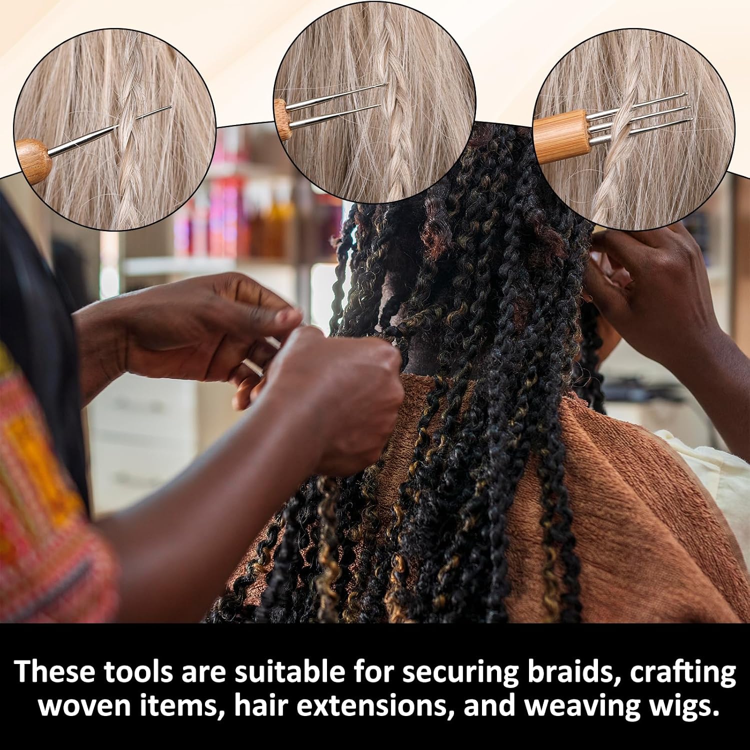 9 Pcs Dreadlock Crochet Hook for Hair Dreadlock Crochet Needles with Interlocking Tool 0.5/0.75/1mm Durable Dreadlock-Crochet Hooks for Locs Weaving Crochets Tightening Accessory