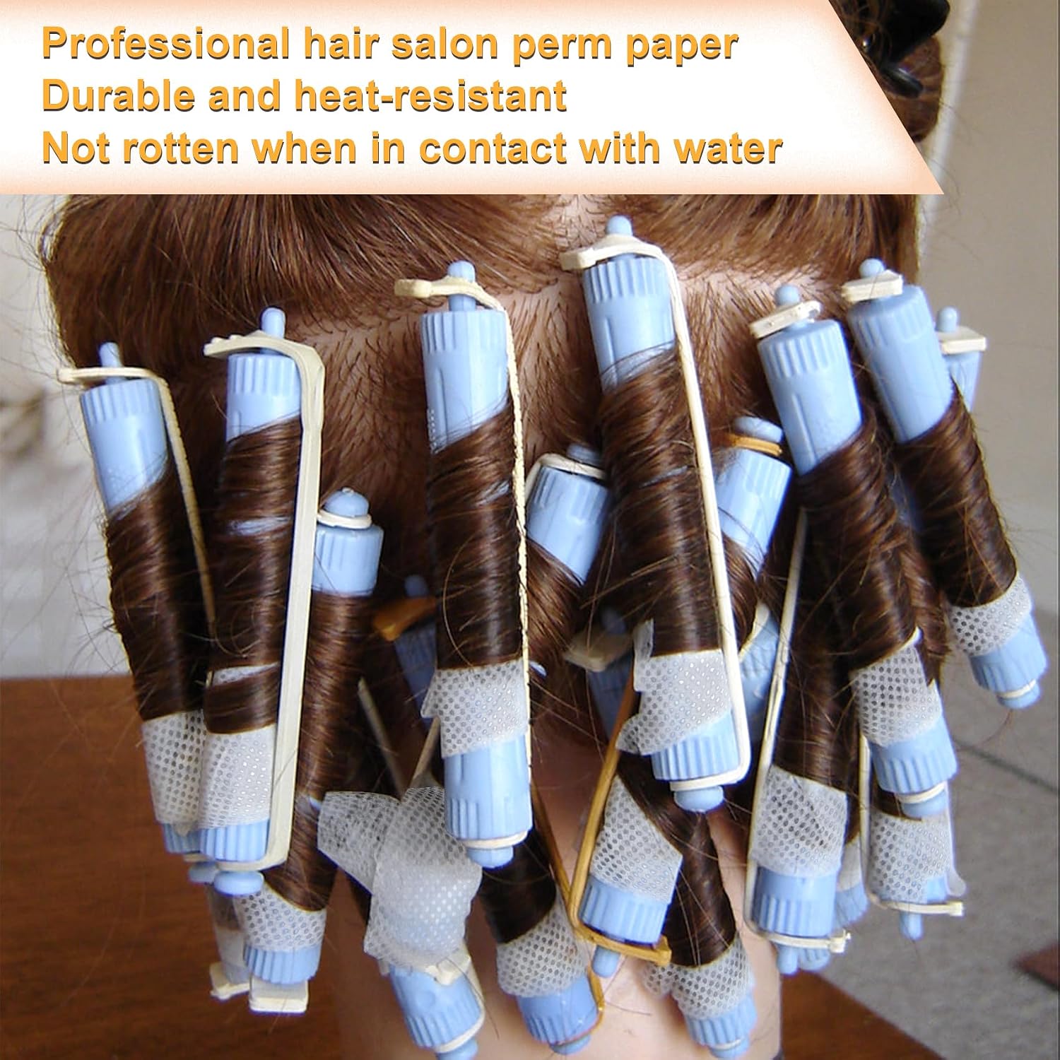 100pcs Perm Paper for Hair, Heat-Resistant End Tissue for Hair Perm, Breathable Disposable Curling Paper for Salon Shop- White