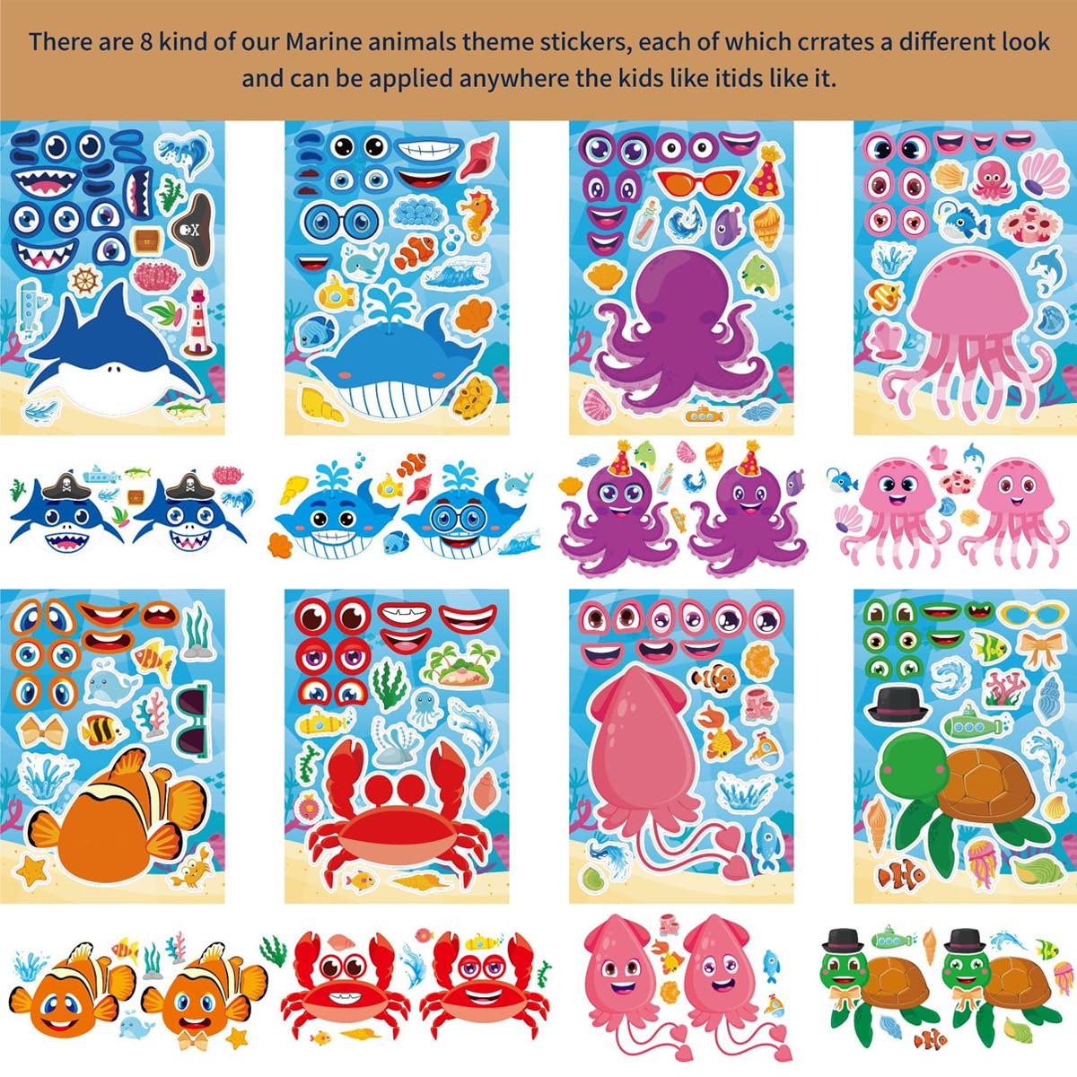 Autocollants Pour Enfants 1 à 4 Ans, 32 Pièce Gommettes