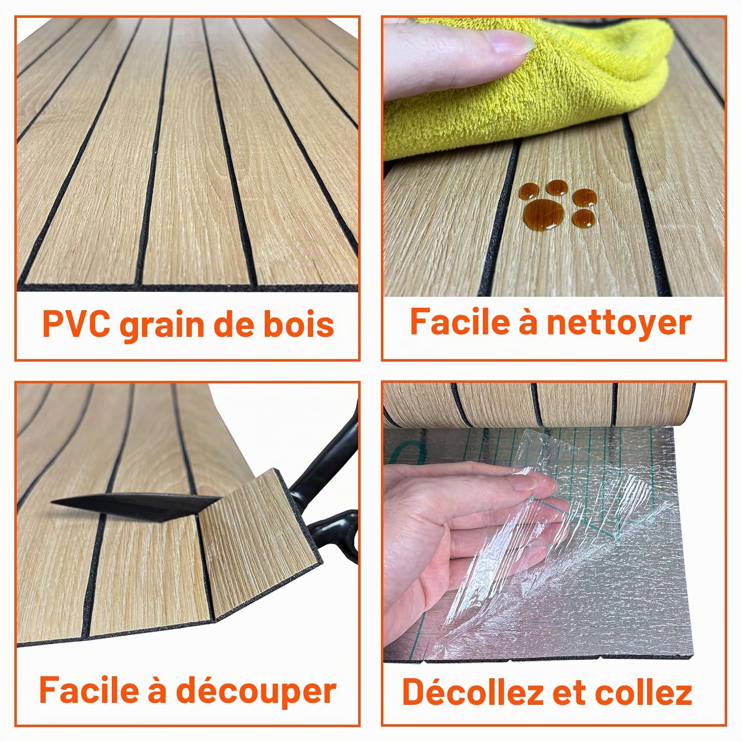 YU LI 3DH Panneau mural à coller PVC à lattes 300 x 40 cm - Papier peint autocollant imitation épais en bois de chêne faux 3D - Panneaux muraux insonorisants pour murs et plafonds