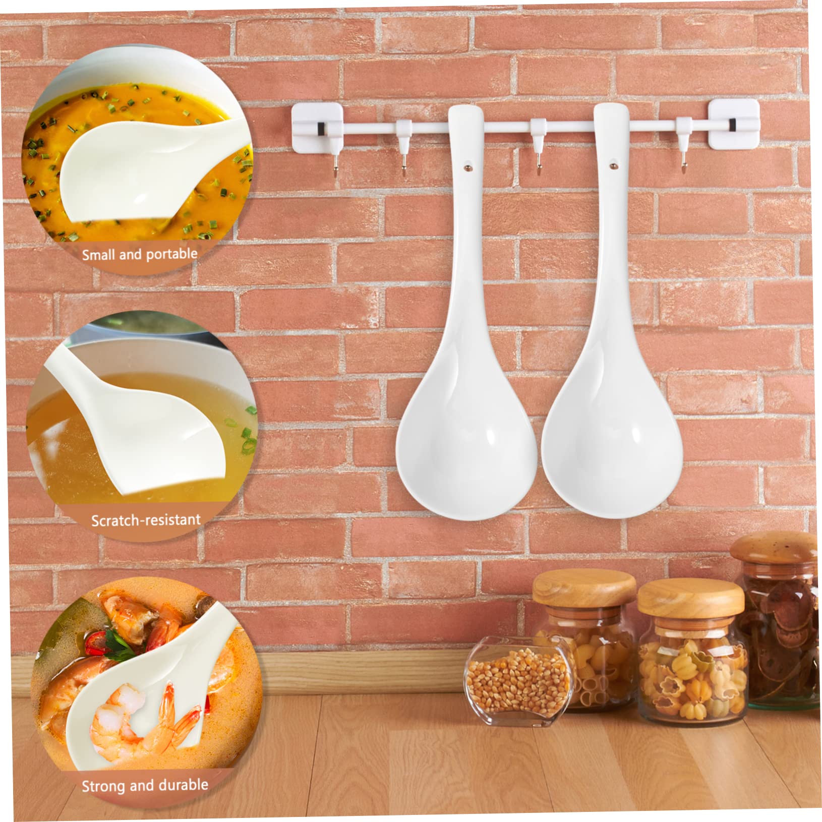 Zerodeko Cucharas De Cerámica y Porcelana De Cucharas Para Sopa Soperas Utensilios De Cocina Sopera