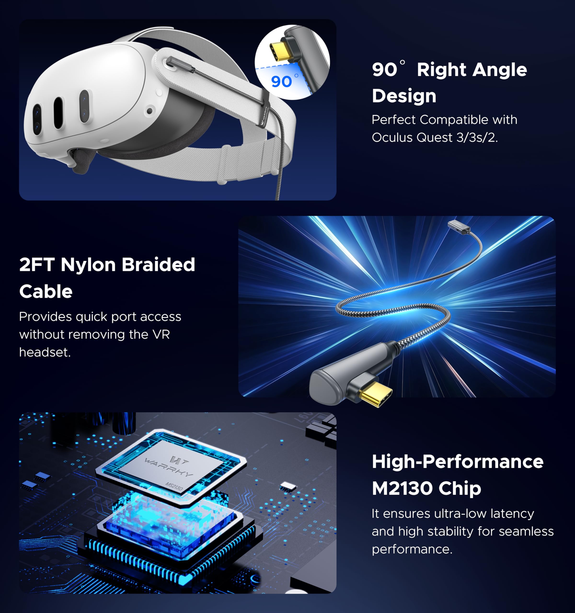 WARRKY Carte de capture vidéo avec alimentation de 100 W et USB-C à angle droit | HD 1080p 60 Hz | Carte de capture de streaming conçue pour Oculus Quest 3/iPad, compatible avec Switch, PS5, PS4