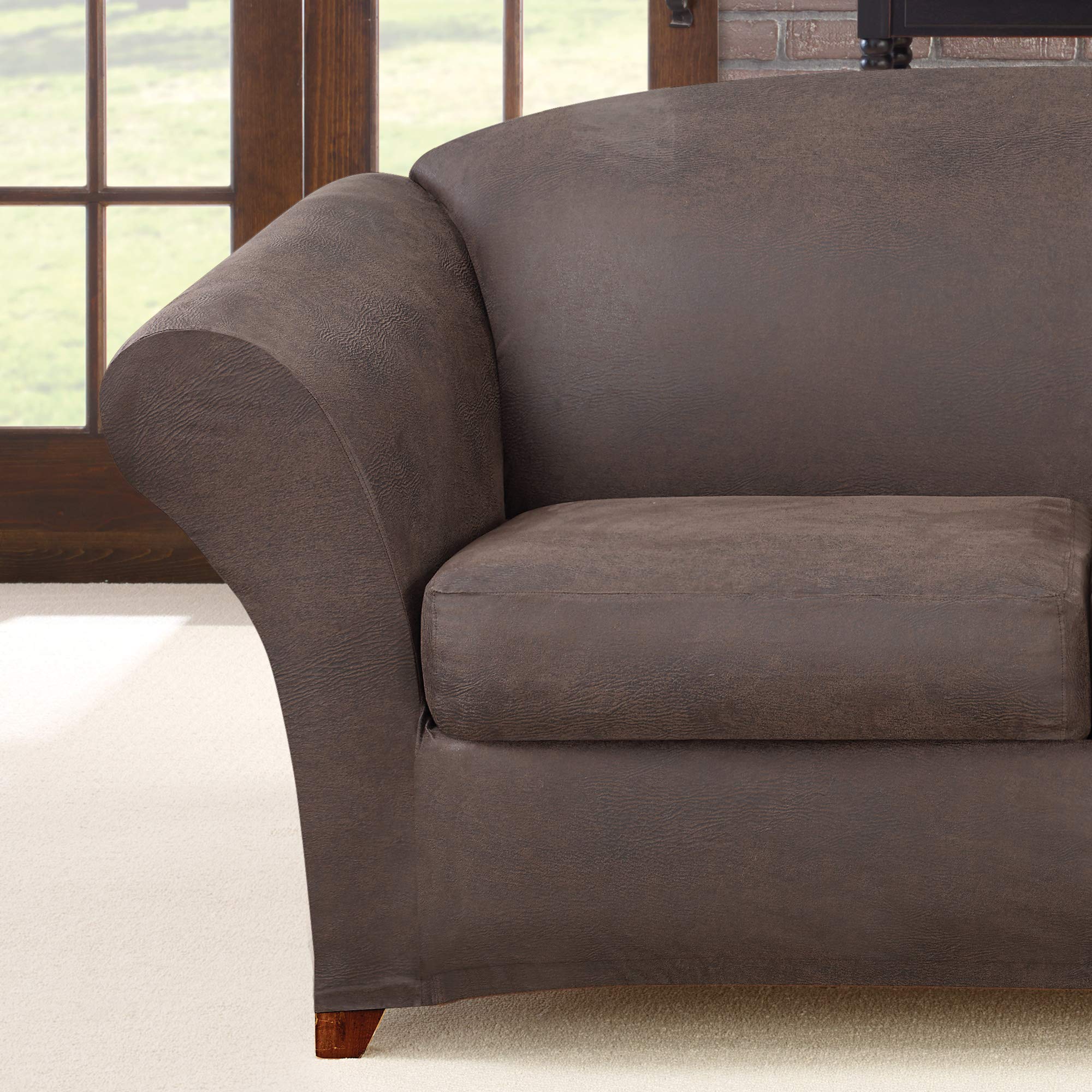 buy cheap brand online 2 FIT *New* Surefit Leather love seat sofa cover