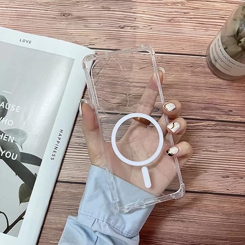 Funda magnética transparente para Huawei P50 Pro compatible con MagSafe, funda de silicona suave TPU parachoques Slim Fit duro trasero a prueba de