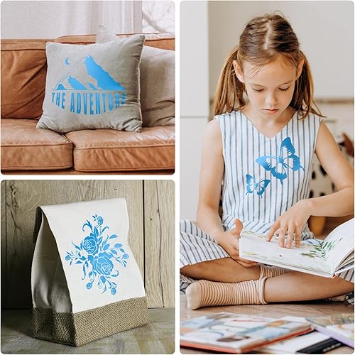 Miniatura 8 de VinylRus Vinilo de transferencia de calor, rollo de vinilo blanco para planchar de 12 pulgadas x 25 pies, vinilo HTV para Silhouette Cameo, Cricut,