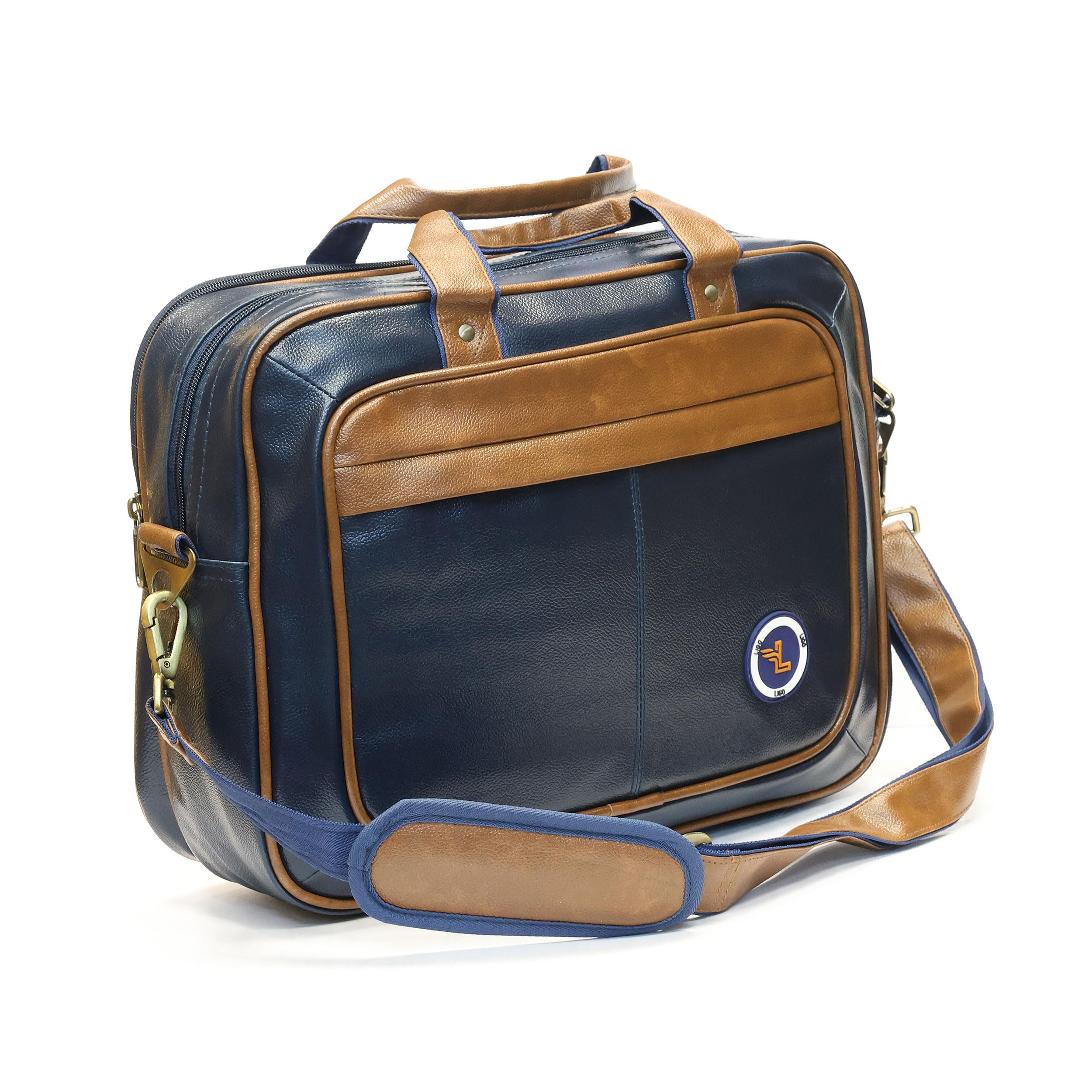 Ligo 16 Inch PU Messenger Bag for Men | Laptop Bag | Office Bag for Men Padded Laptop Compartment with Adjustable Strap (Navy Blue) (B0CN39T1FP) Amazon Price History, Amazon Price Tracker