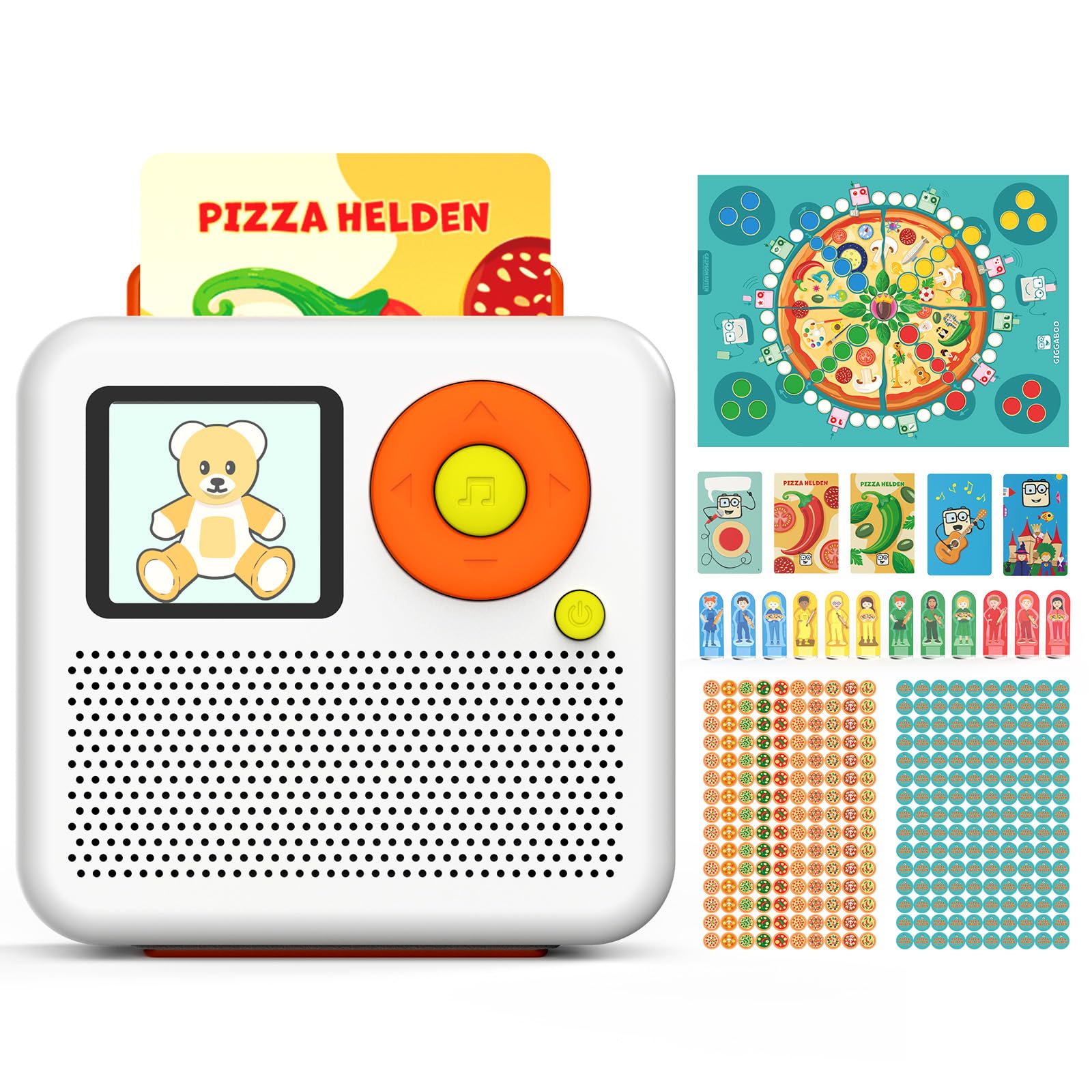 Gigga Player - Board Game & Audio Player Set for Kids Aged 4-8| Screen-Free Bluetooth Audio Player for Stories, Music| Perfect for Multi-Child Play| Use as Speaker or with Headphones| DIY