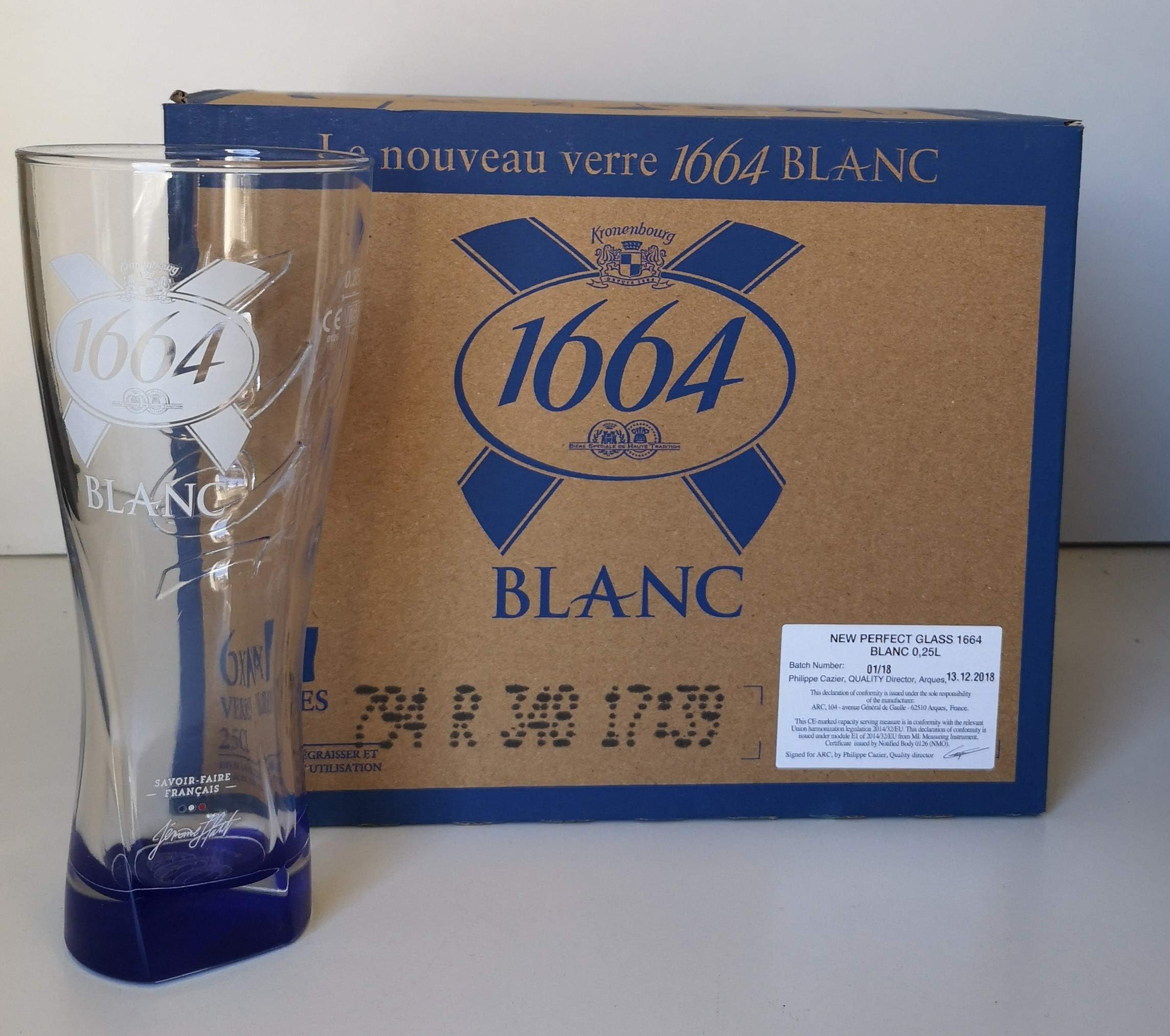 Set of 6 Beer Glasses 1664 White 25 cl