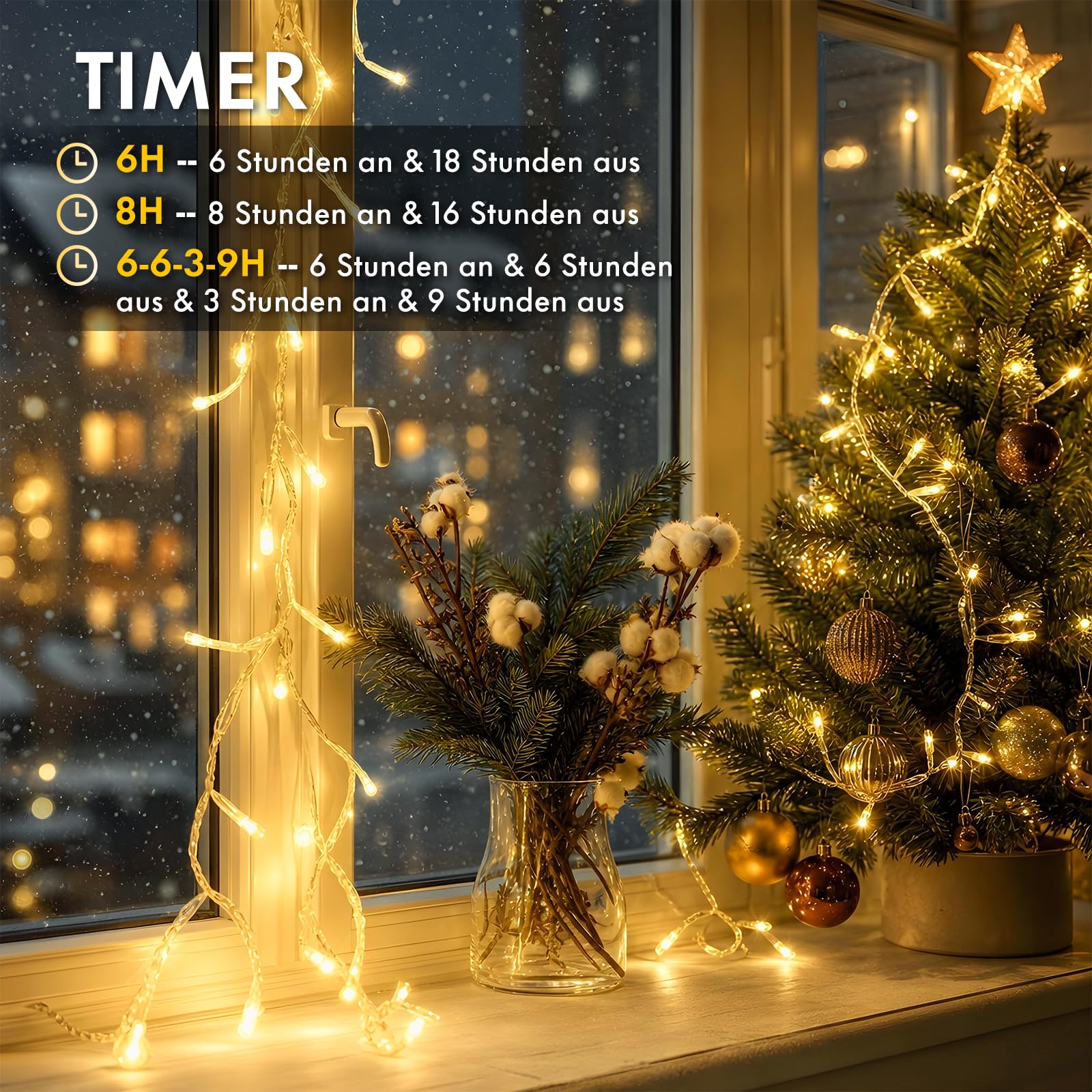 MAGGIFT 20M 1000 LED Cluster Weihnachten Lichterkette mit Fernbedienung
