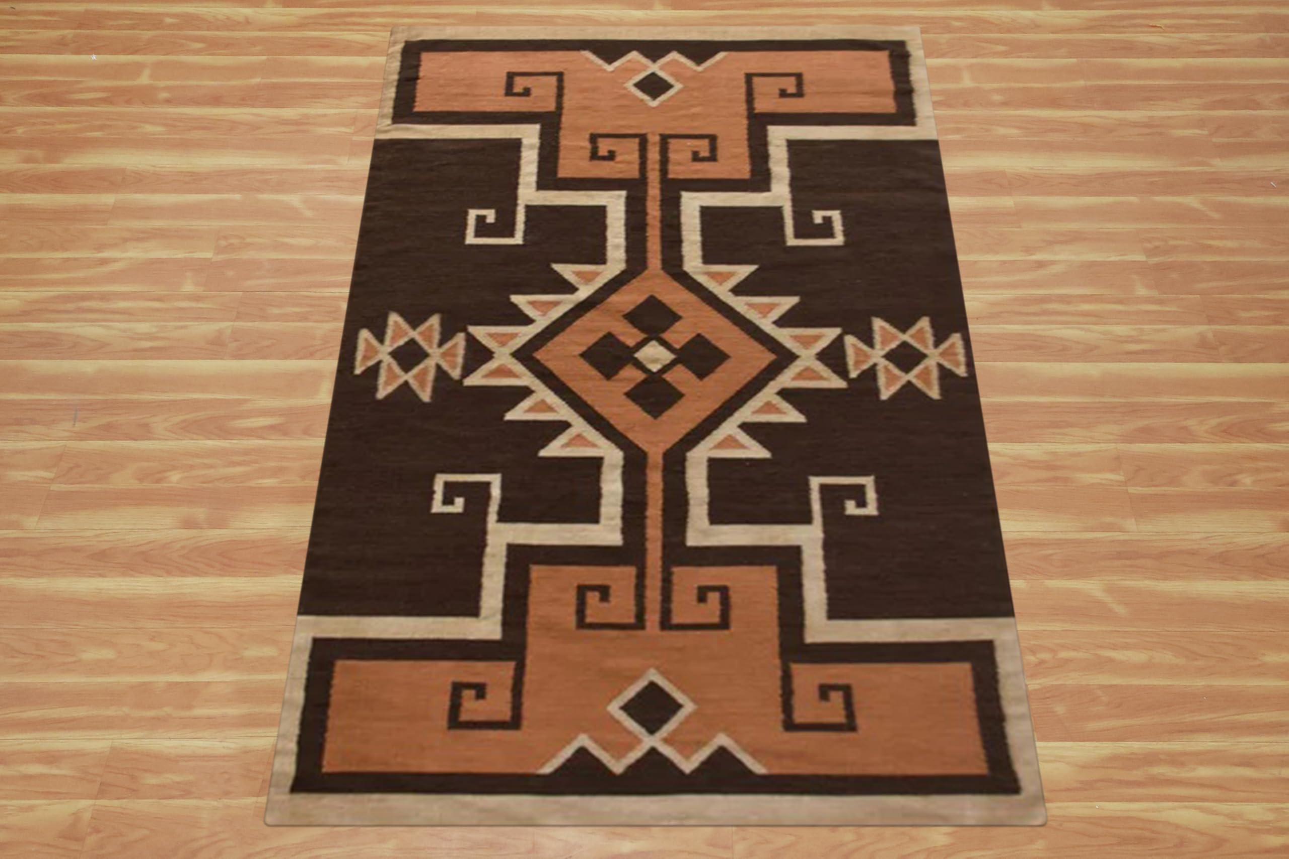Trwały chodnik 2 x 25 cm, wełniany, jutowy, najwyższej jakości dywan, brązowy i pomarańczowy, chodnik, salon, przedpokój, chodnik na schody, dywan z czystej juty, płaski splot wełniany,