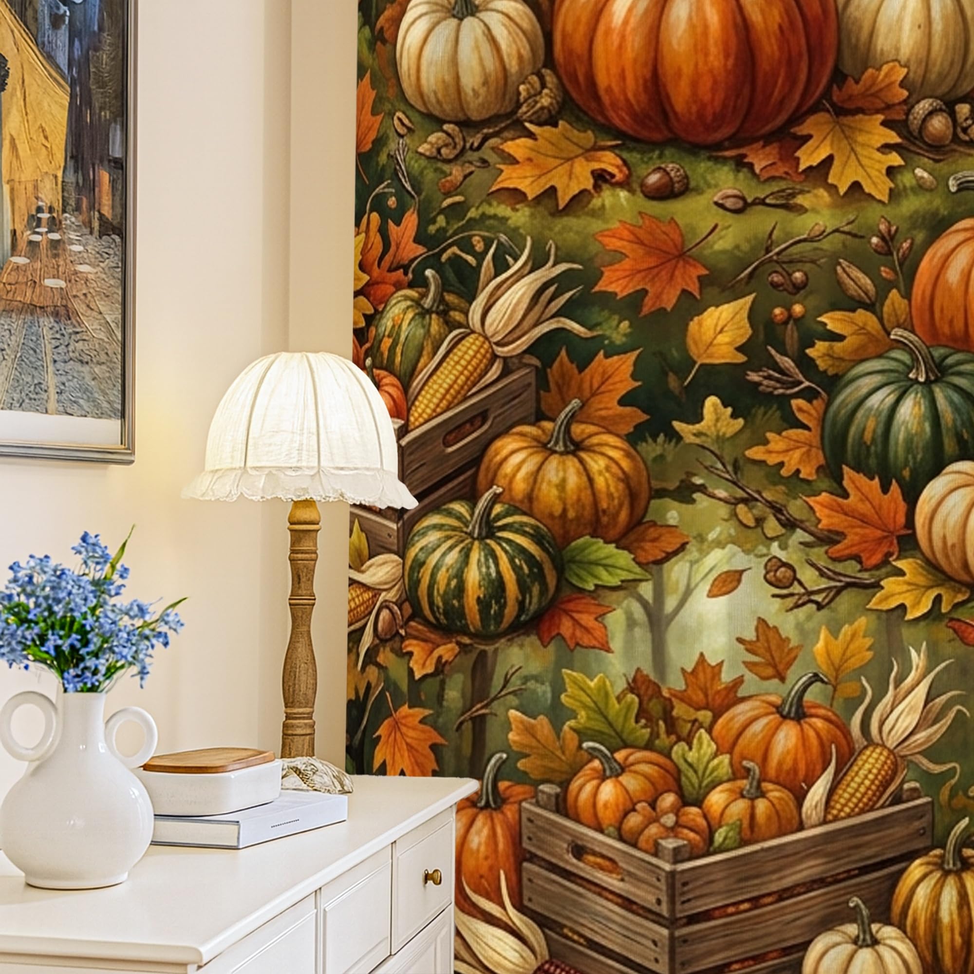 Rideaux occultants pour chambre à coucher occultant la lumière avec motif citrouille