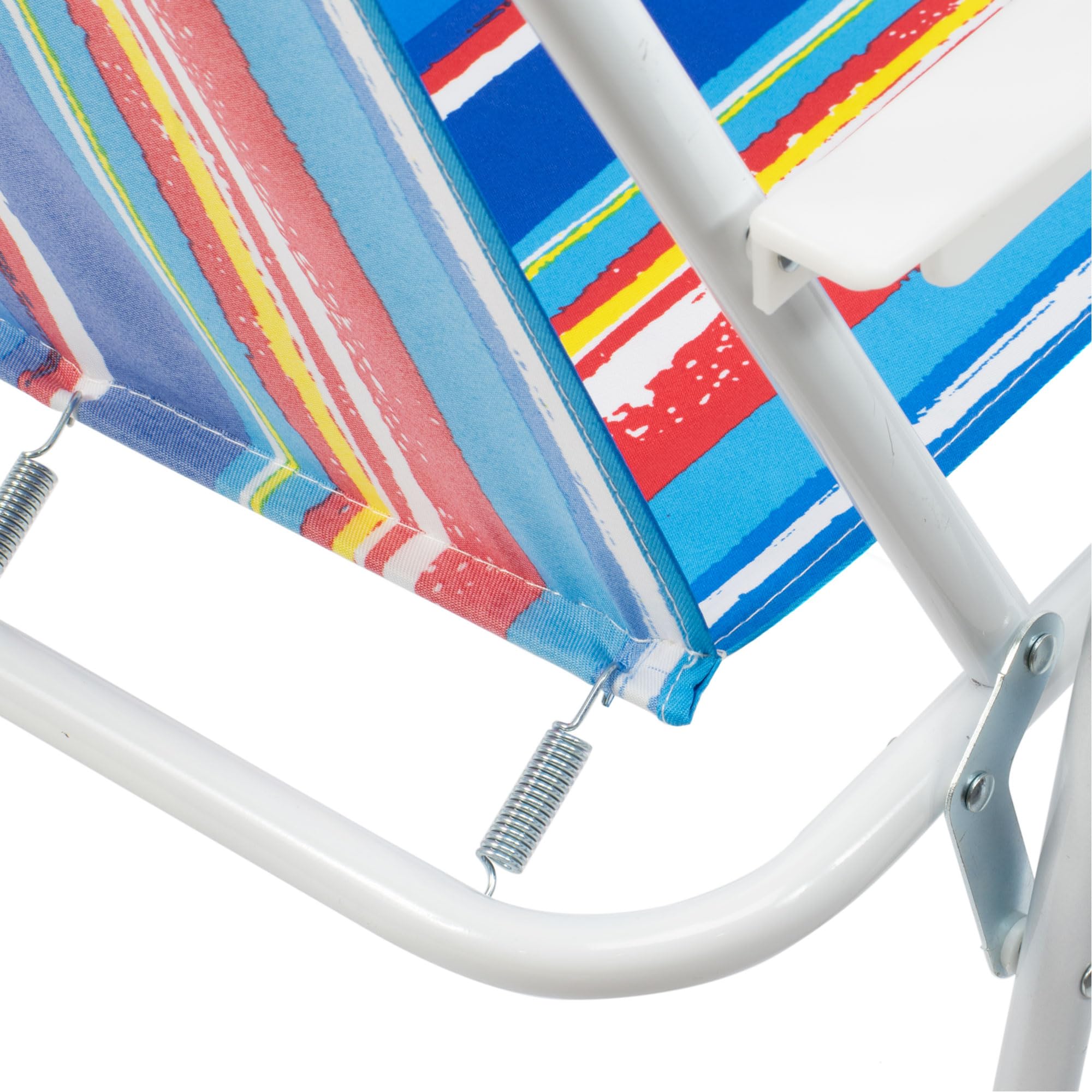 The Secret Home Pack 2 Sillas de Playa Plegables y Ligeras | Silla de Exterior para Camping, Jardín y Terraza | Estructura de Metal Resistente y Tela de Poliéster Rayas |Asiento Portátil (Multicolor)