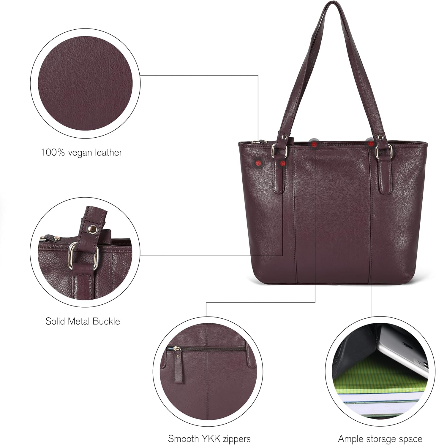 Leather Purse For Women - Real Leather Tote For Women - Ladies Shoulder Handbag For Work, Travel, Casual Use - Image 7