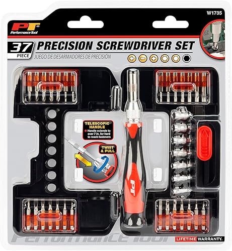 Miniatura 5 de Performance Tool W1735 - Juego de destornilladores de precisión 37 en 1 con 35 puntas para reparaciones electrónicas, perfecto para trabajos de
