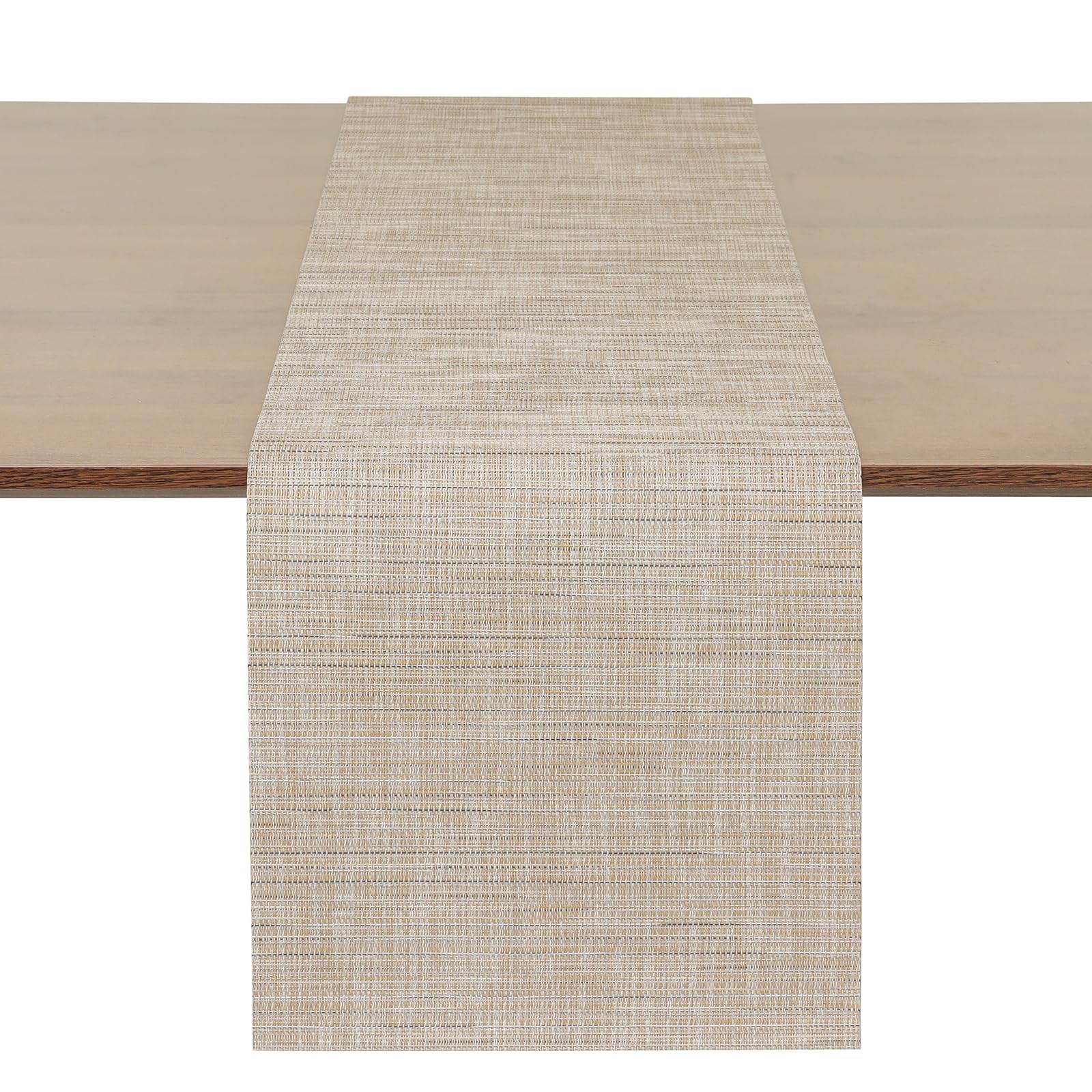 Myir JUN Camino de Mesa, Camino de Mesa Moderno PVC Termoaislante para Manualidades Lavable para Comedor Cocina para Interior y Exterior Fiesta Vacaciones Decoración de Mesa 30 x 183 cm (Champán)
