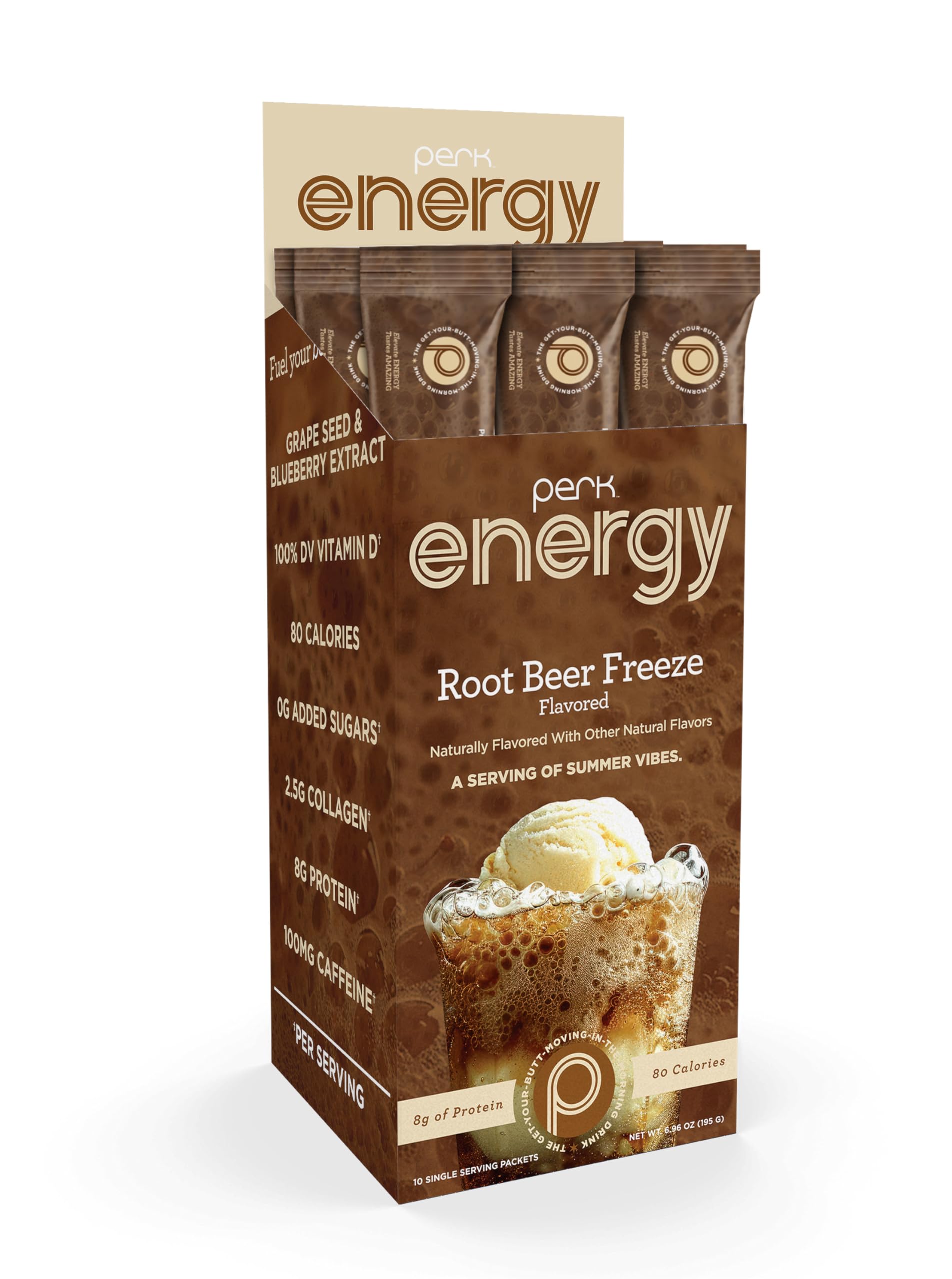 Amazon.com : Perk Energy Drink Mix (Root Beer Freeze) 10 Stick