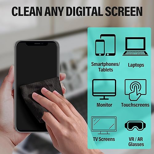 Miniatura 6 de Calyptus Kit de spray limpiador de pantalla  Botella rociadora de 16 onzas + (2X) Paño de limpieza de microfibra XL  Sin alcohol  Teléfono, laptop,