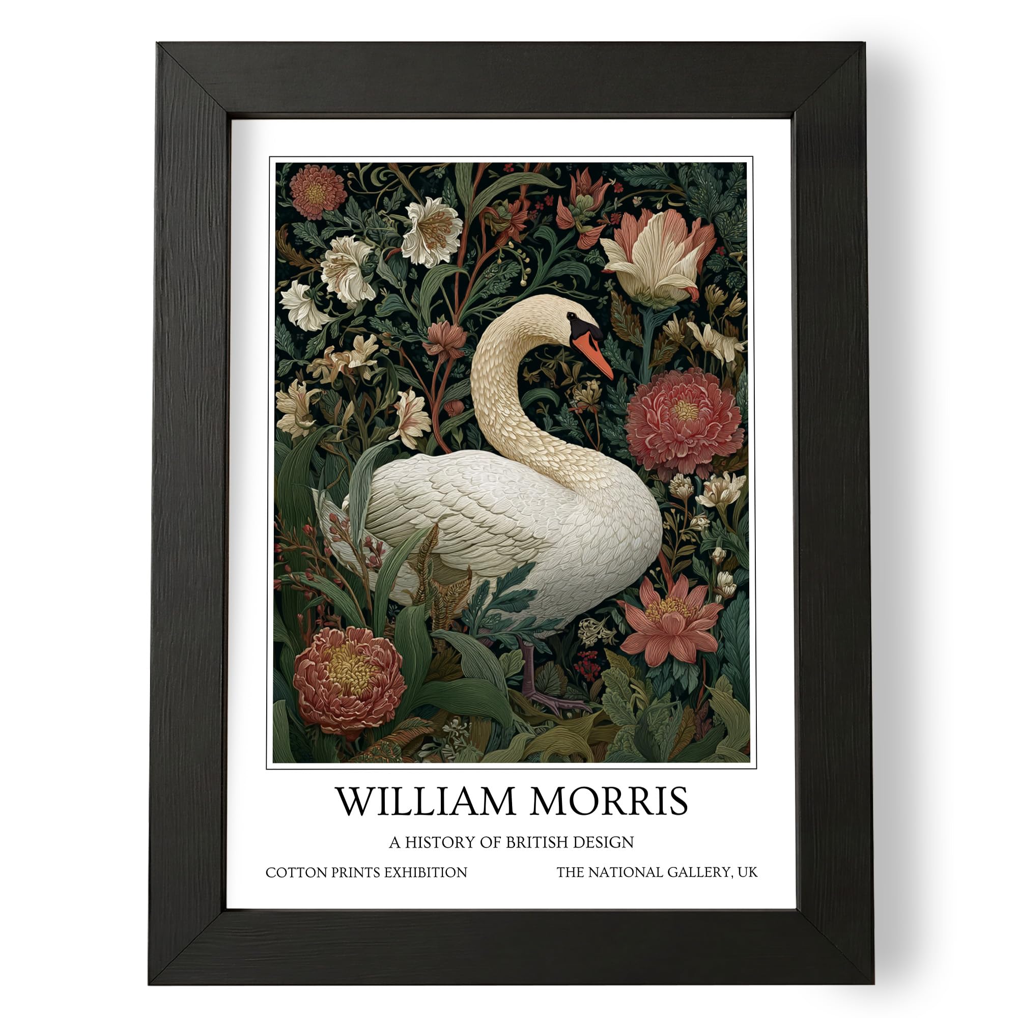 William Morris - Vintage Art Noevua British Prints, Botanical Wall Art, A History of British Design Collection (Swan, A5, Unframed) — image 1
