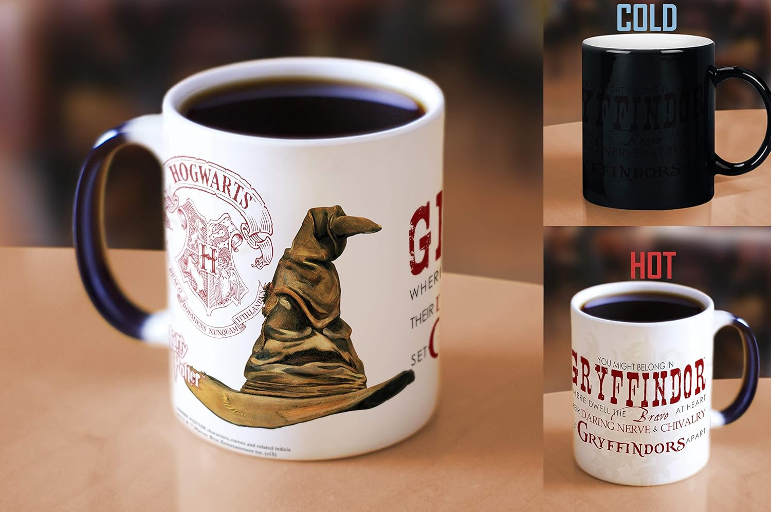 Morphing Mugs Harry Potter - Gryffindor - Hogwarts Sorting Hat Quote - One 11 oz Color Changing Heat Sensitive Ceramic Mug – Image Revealed When HOT Liquid Is Added! - Image 7