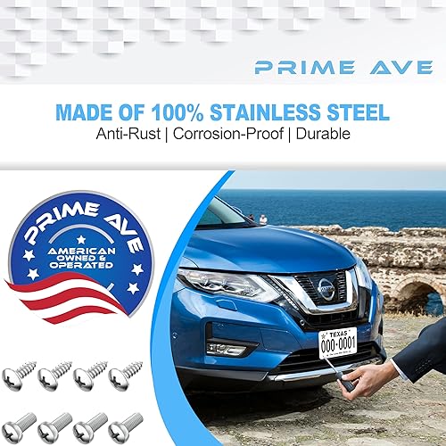 Miniatura 6 de Prime Ave Tornillos de matrícula de acero inoxidable compatiblesreemplazo para Nissan e Infiniti (longitud estándar)
