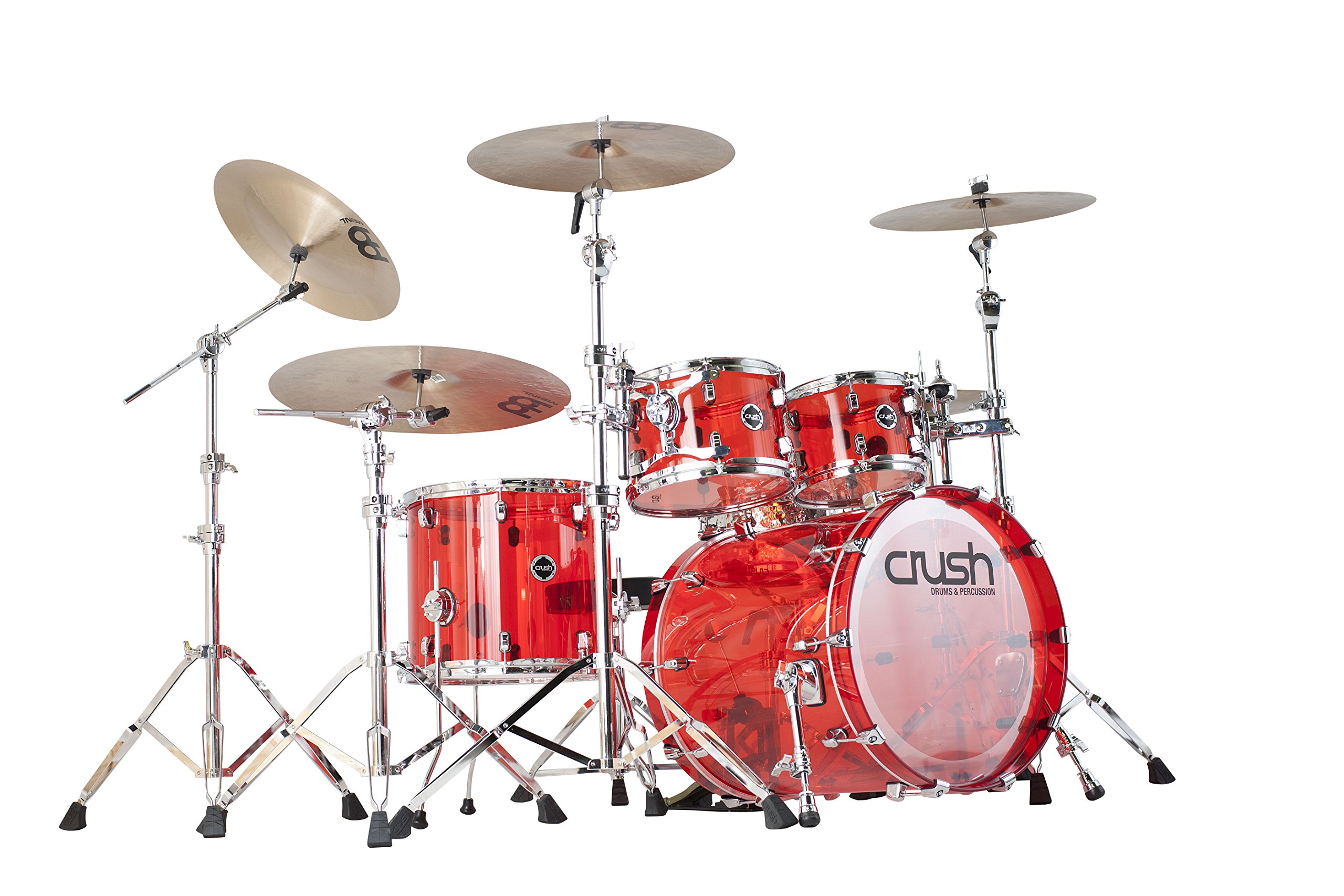 Crush Drums & Percussion Acrylic A2C400R-C 4-Piece Drum Shell Pack, Red