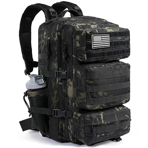 kookoomia 50L Military Tactical Assault Pack 3-Day (Black Camo)