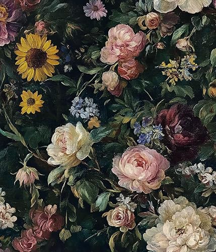 Miniatura 13 de Orainege Papel tapiz de contacto floral para despegar y pegar, papel tapiz azul y blanco, 16.9 x 118.1 pulgadas, papel de pared autoadhesivo Azul y