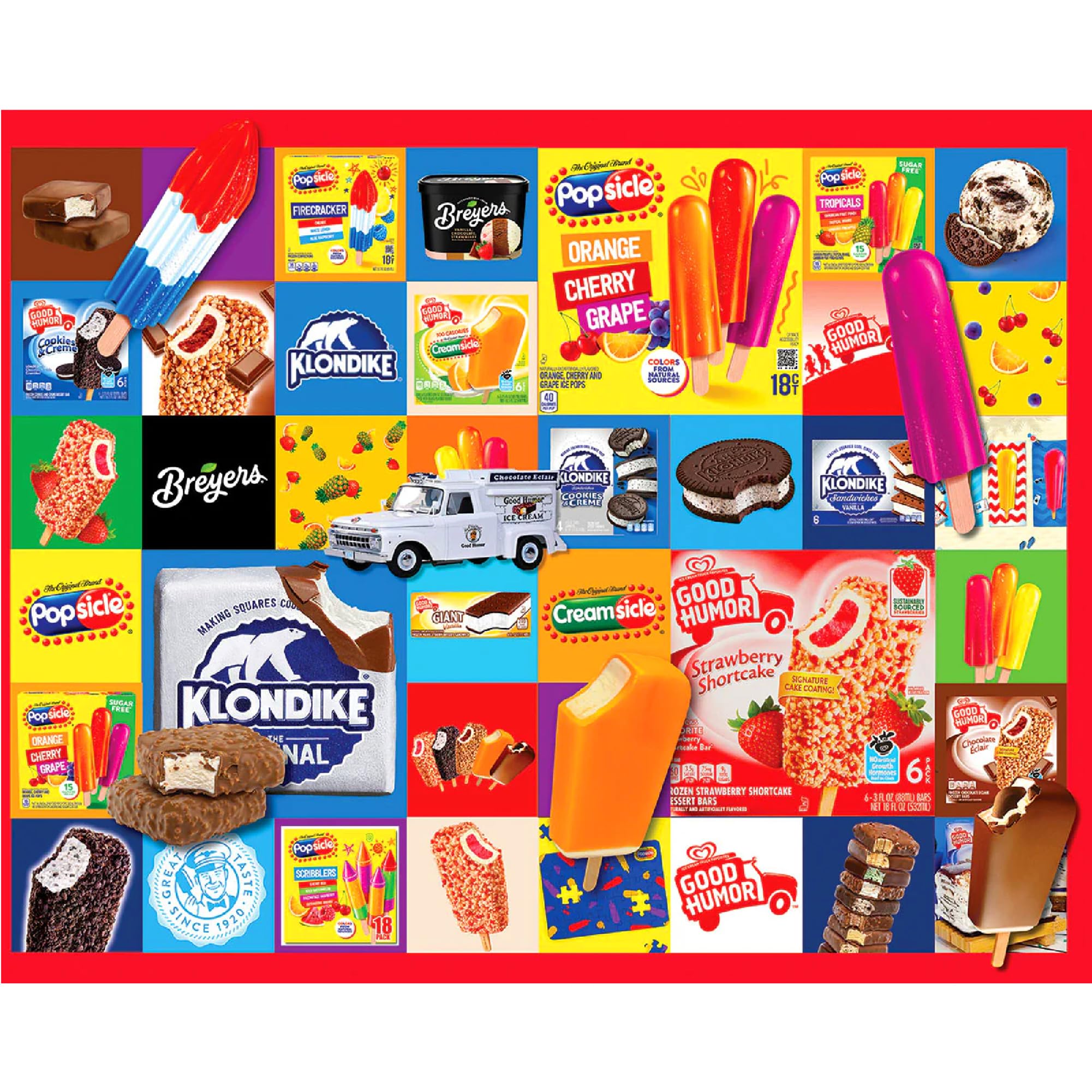 White Mountain Puzzle da 1000 pezzi vintage collage di cibo puzzle per famiglia e adulti - gelati preferiti