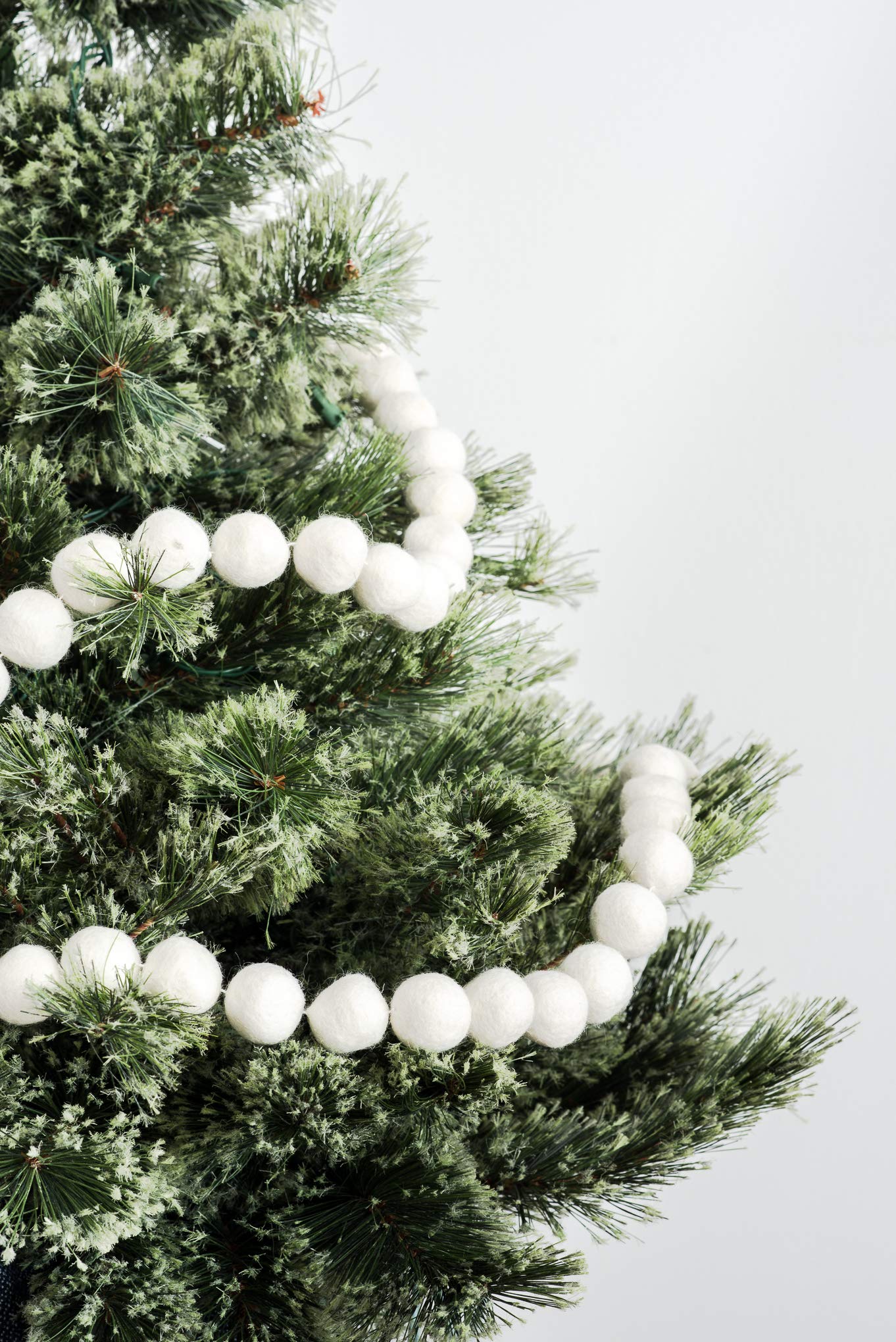 Nivas Christmas Tree Decoration/Christmas Garland/Ball Felt Garland/Holiday Banner/X-Mas Decoration/Holiday Home Decoration/Christmas Felt Decor/Wool Felt (Ivory)