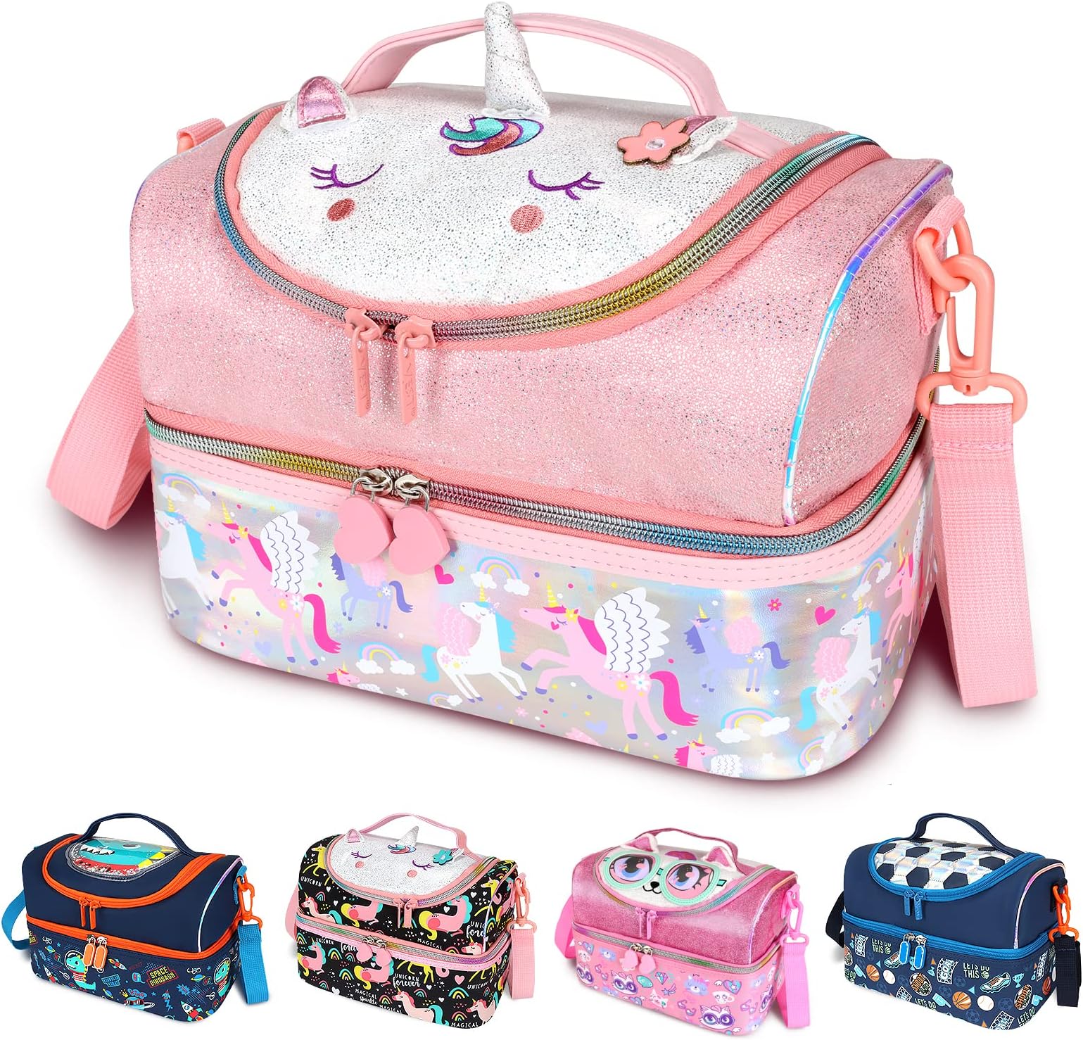 RLGPBON Kids Lunch Bag,Insulated Lunch Box for Girls Boys,Lunch Bag Toddler Teen,School Daycare Cute Travel bags