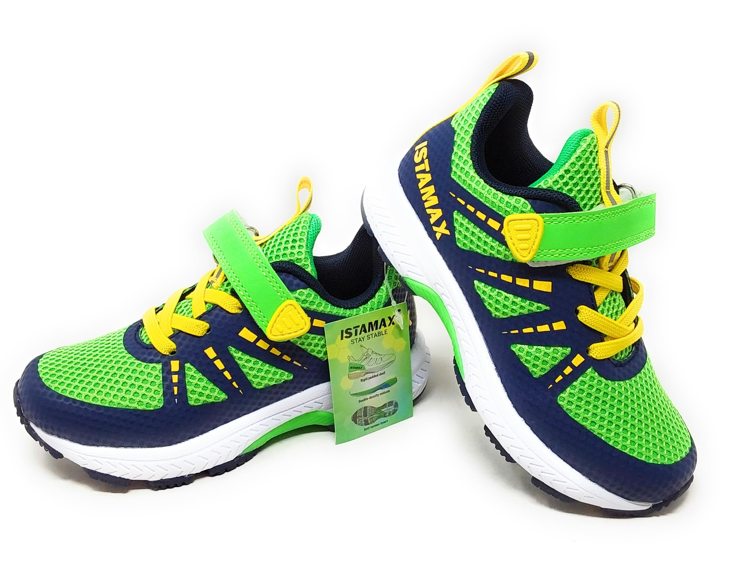Scarpa Sportiva Modello IMAA3807 Verde Blu a Lacci Elastici e Strappo,Antipronazione e antitorsione