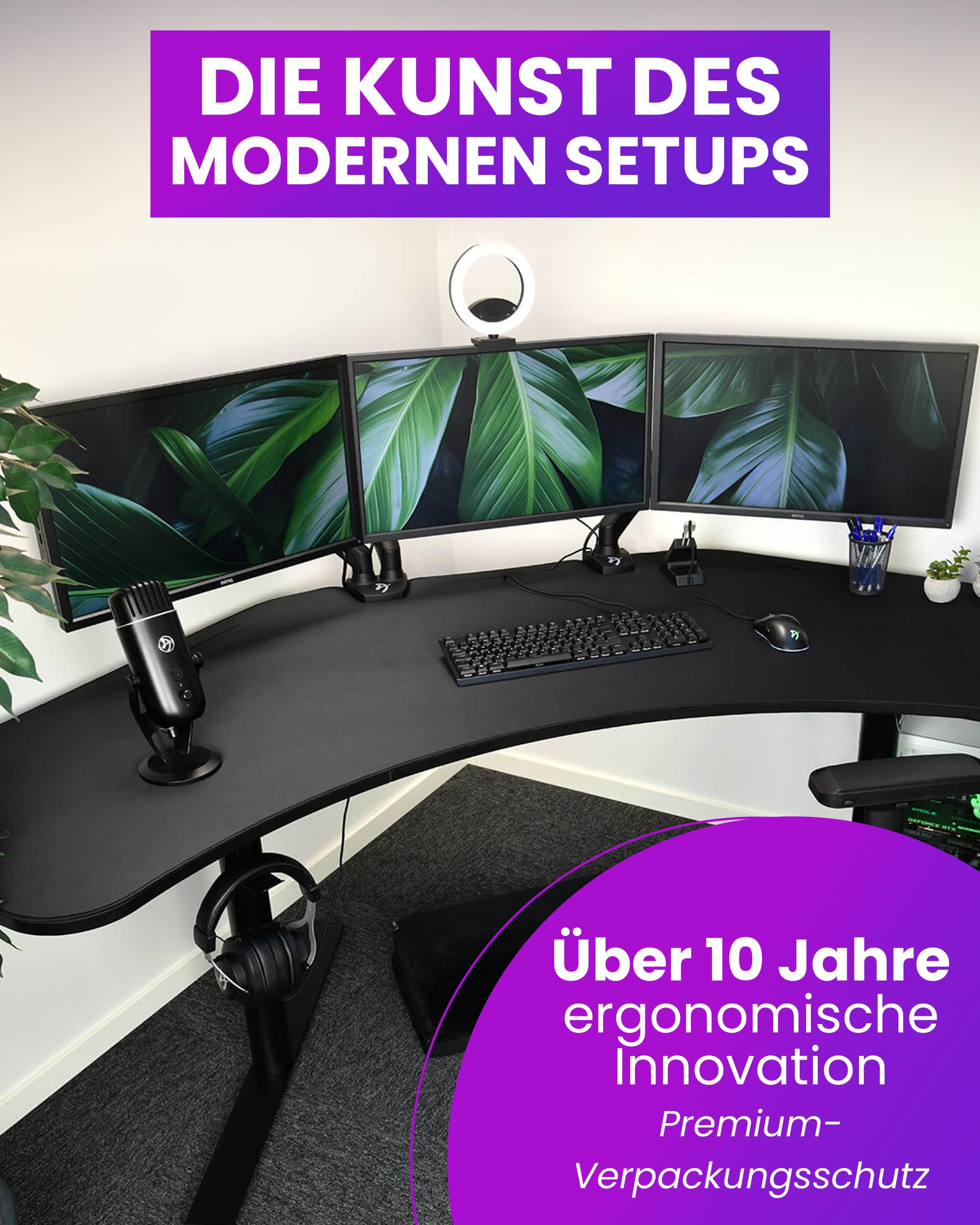 Arozzi Arena Angelo L Gaming Tisch Reines Schwarz