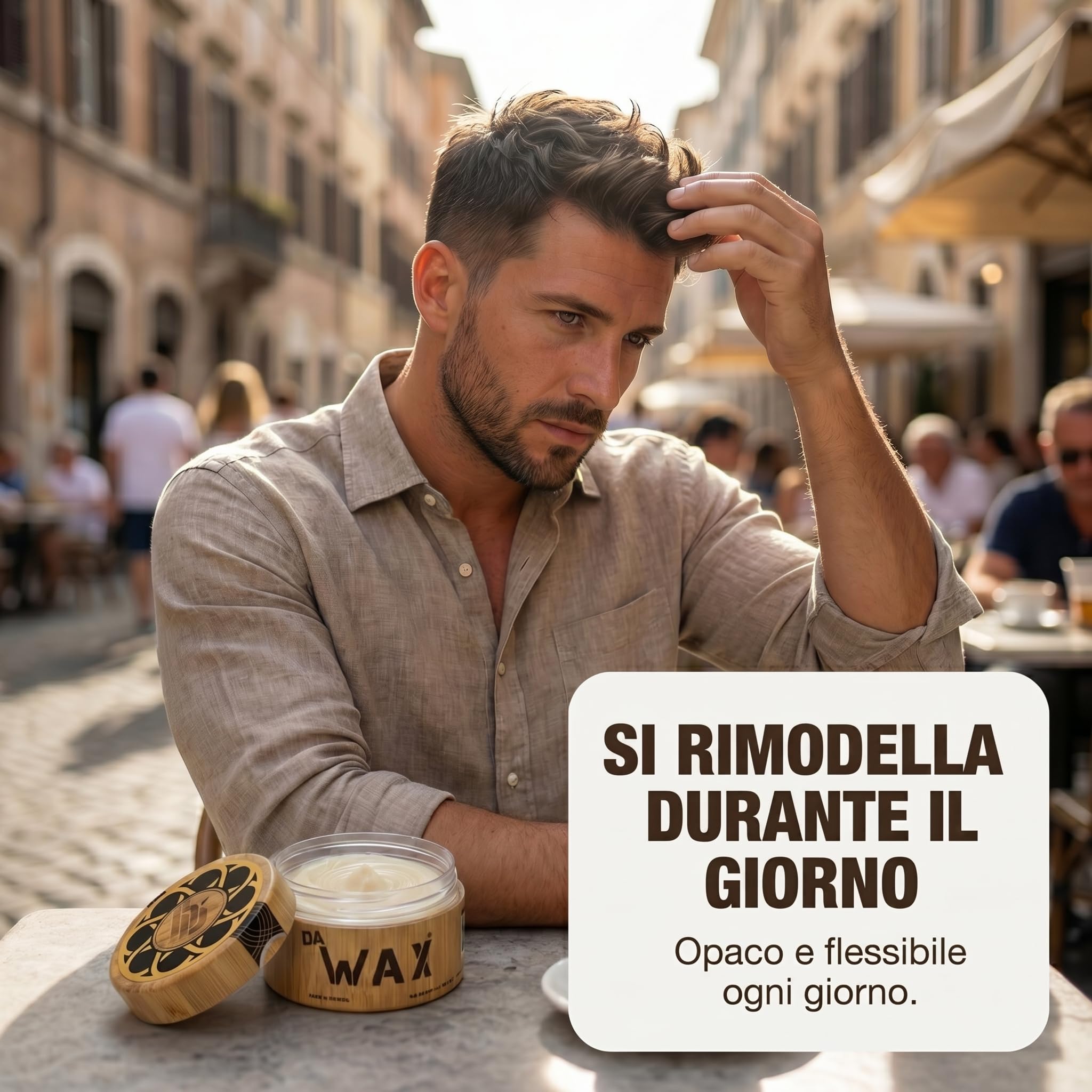 Da'Dude Da'Wax Cera Opaca Uomo 100ml – Tenuta Forte 12 Ore – Senza Parabeni e Siliconi – Tutti i Tipi di Capelli – Confezione Ecologica Bambù