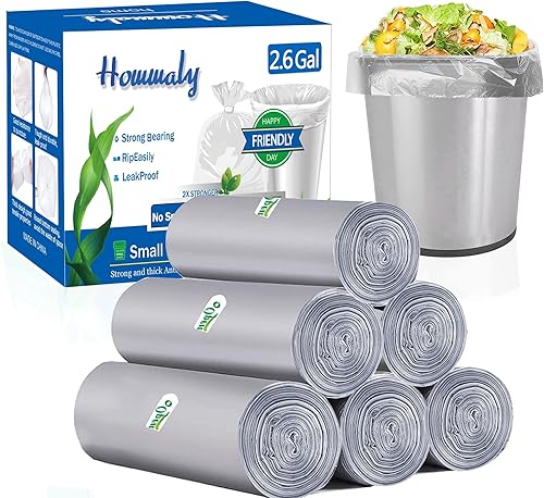 Bolsas de basura grises de 26 galones 300 unidades bolsas de basura pequeñas bolsas de basura extrafuertes bolsas de basura de 1 2 galones para