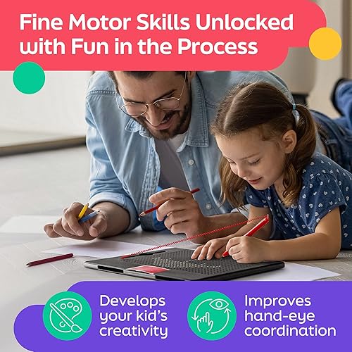 Miniatura 2 de Tablero de dibujo magnético grande para niños y niños pequeños con cuentas y lápiz óptico magnético, juguete magnético para tabletas para