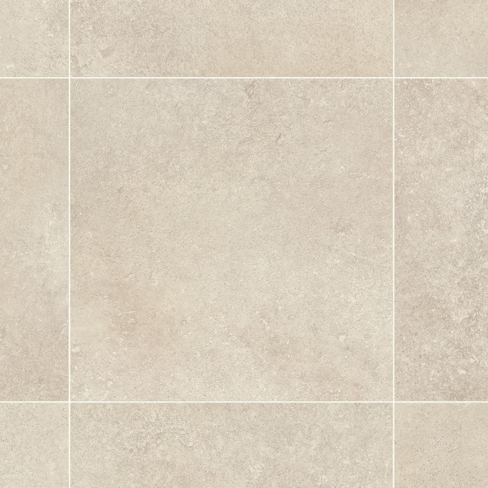 Beige Natural Stone Tiles Tasman Vinyl Flooring Realistic 3.8mm Slip Resistant Foam Backed Lino (2m x 6.5m)