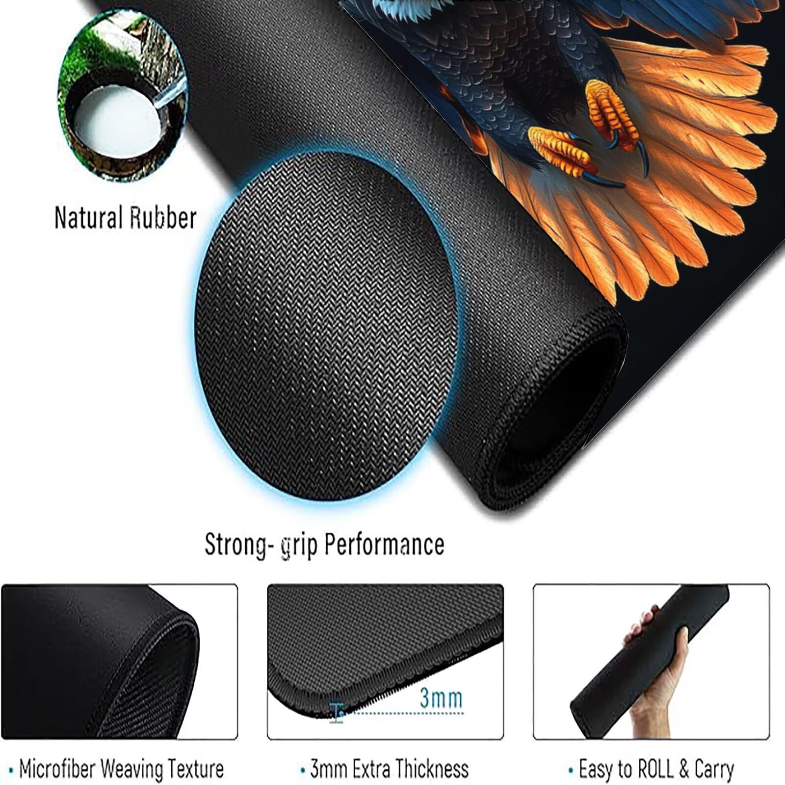 Podkładka pod mysz XXL 1600 x 800 mm brązowa podkładka pod mysz dla zwierząt podkładka pod mysz do gier antypoślizgowa gumowa podstawa zszyte krawędzie akcesoria biurowe do gier do biura i komputera