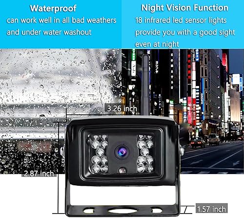 Miniatura 4 de Cámara de respaldo inalámbrica, visión nocturna, gran ángulo de visión IP69, impermeable, WiFi, cámara de visión trasera, cámara de respaldo WiFi