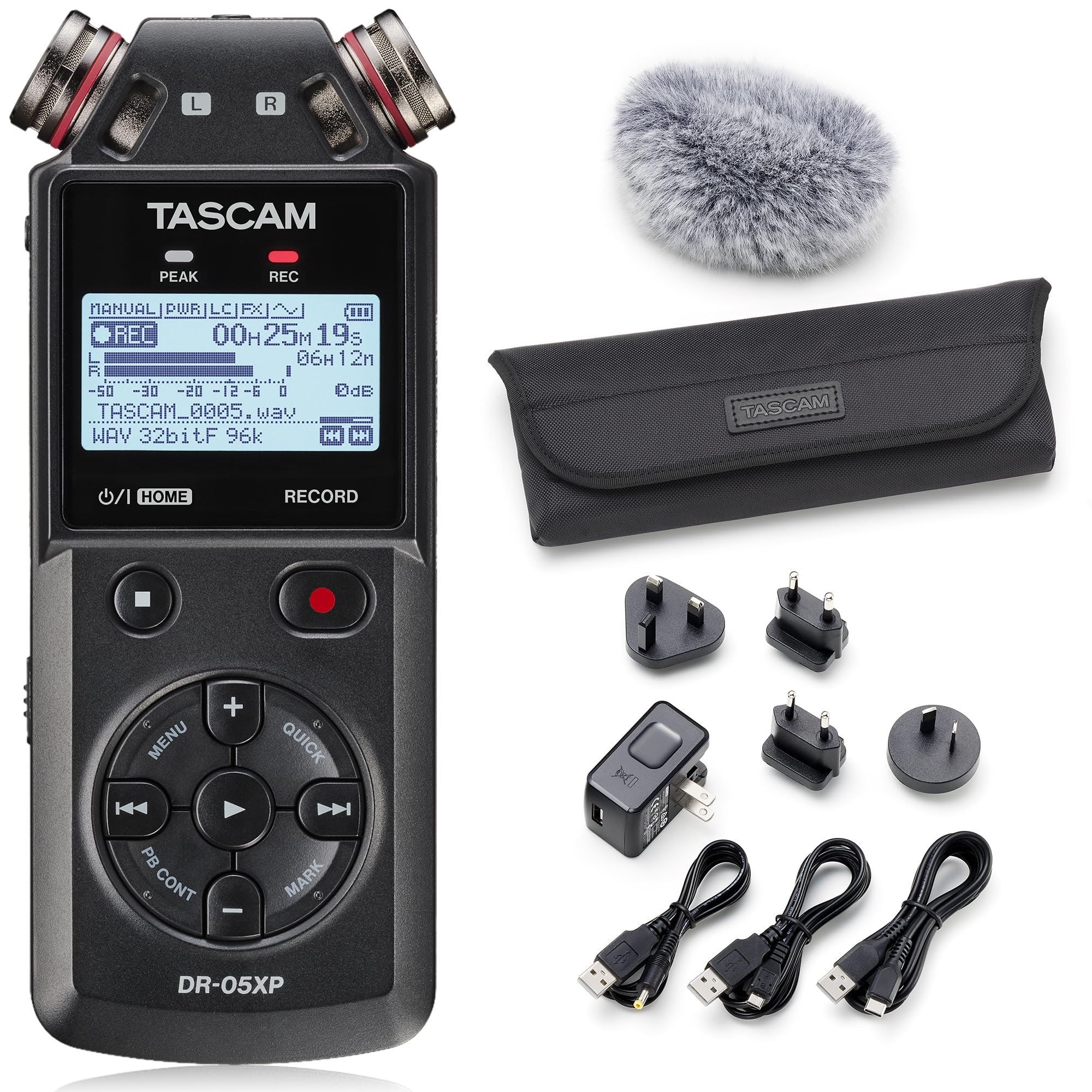 Amazon.com: TASCAM DR-05XP Recorder with Windscreen, Power Adapter